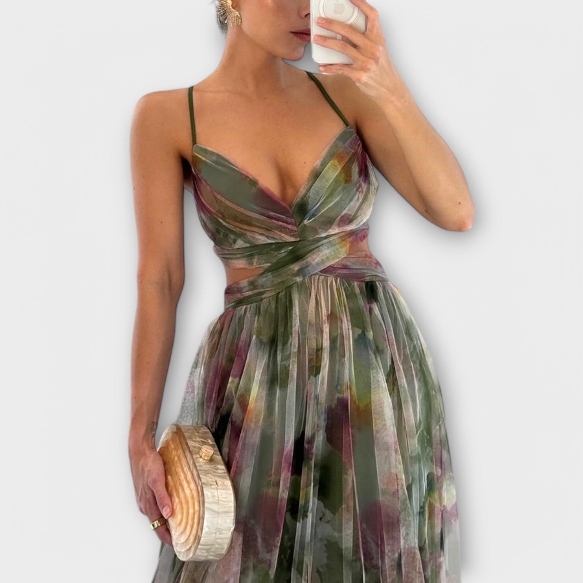 Průhledné Maxi Šaty Elegantní Látka Exkluzivní Model