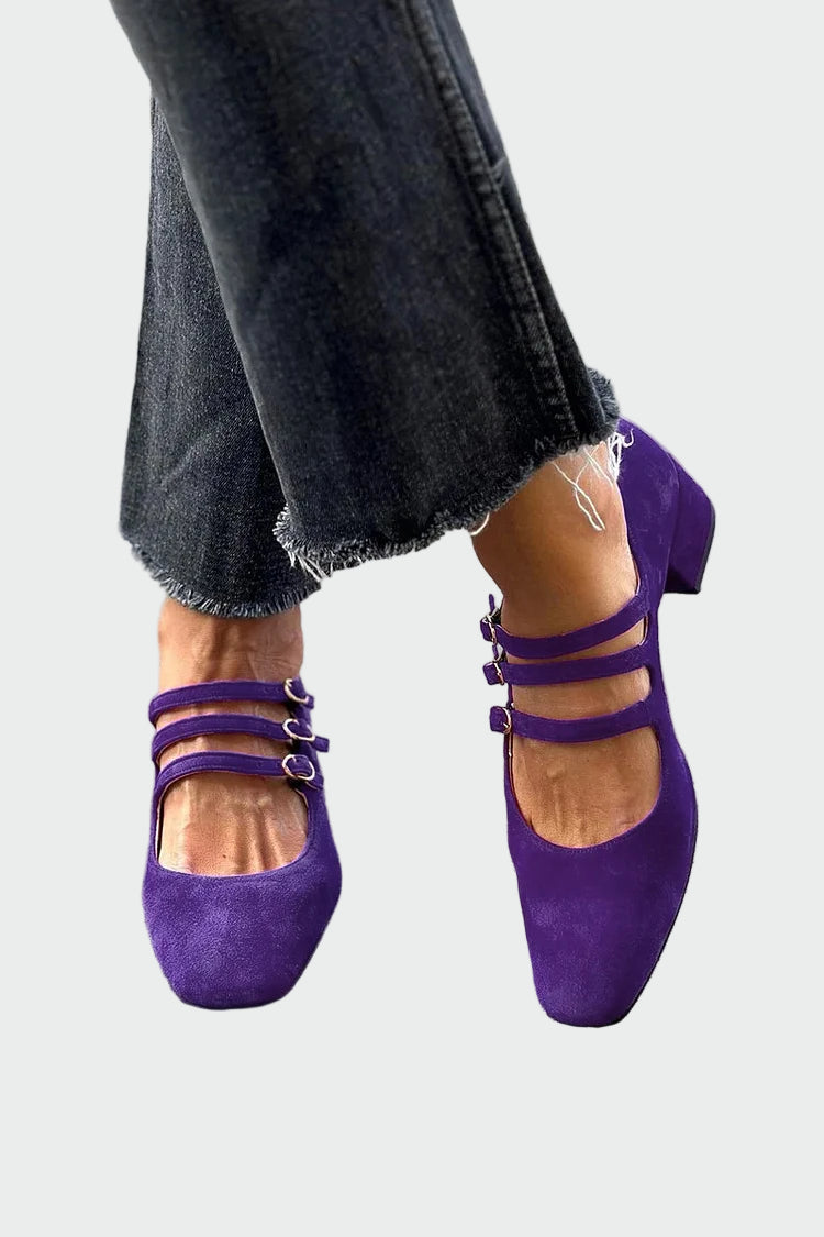 Baleríny S Pásky Tmavě Fialové Z Exkluzivní Kolekce