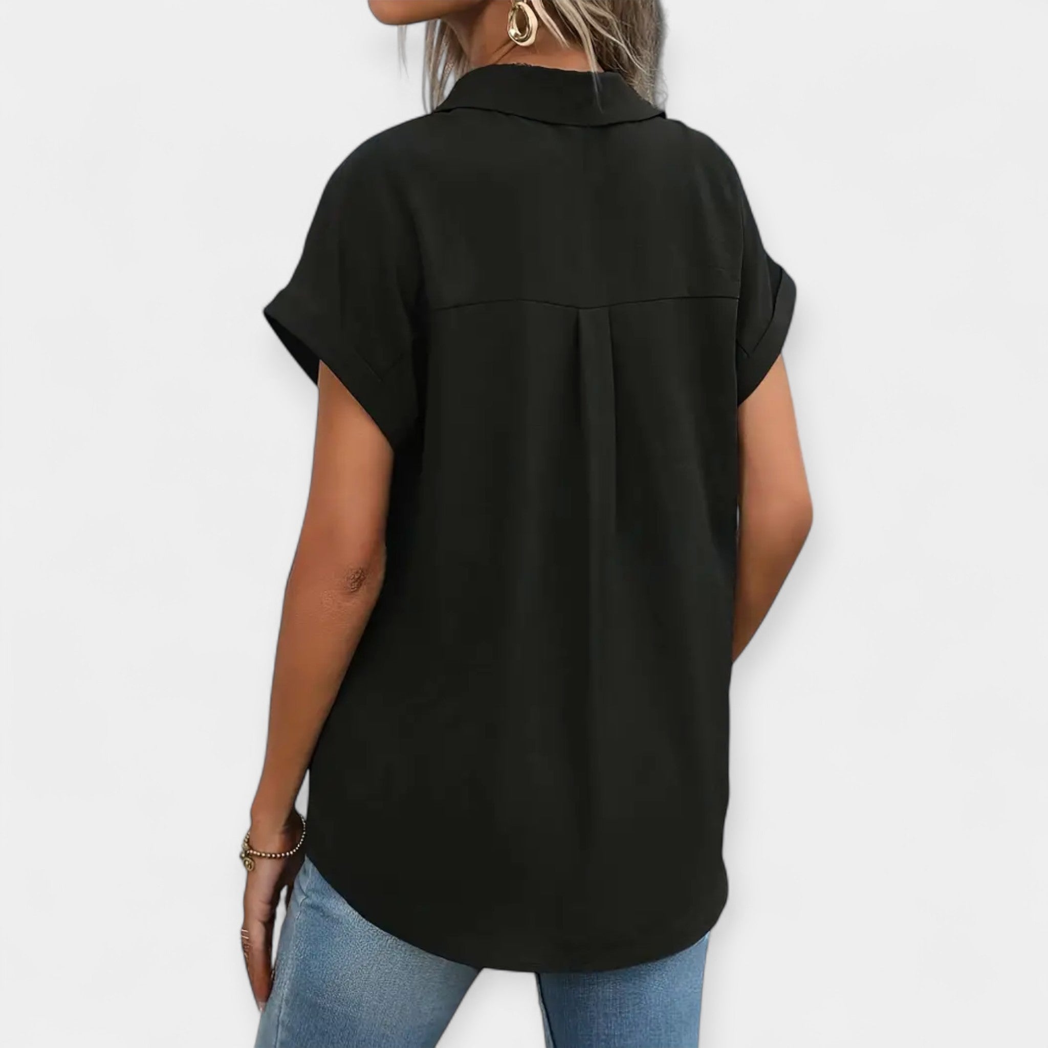 Letní Košile S Krátkým Rukávem Prodyšná Bavlna Exkluzivní