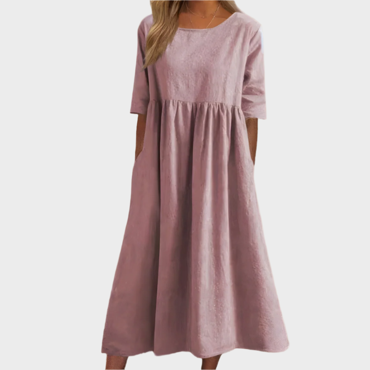 Lněné Šaty Exkluzivní Elegantní Modré Limitovaná Edice