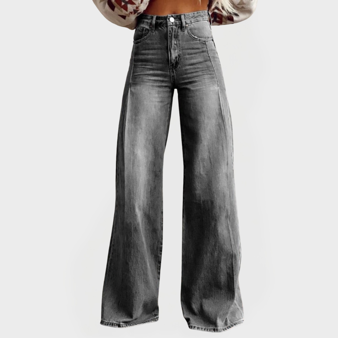 Elegantní Džíny S Širokými Nohavicemi Denim Exkluzivní