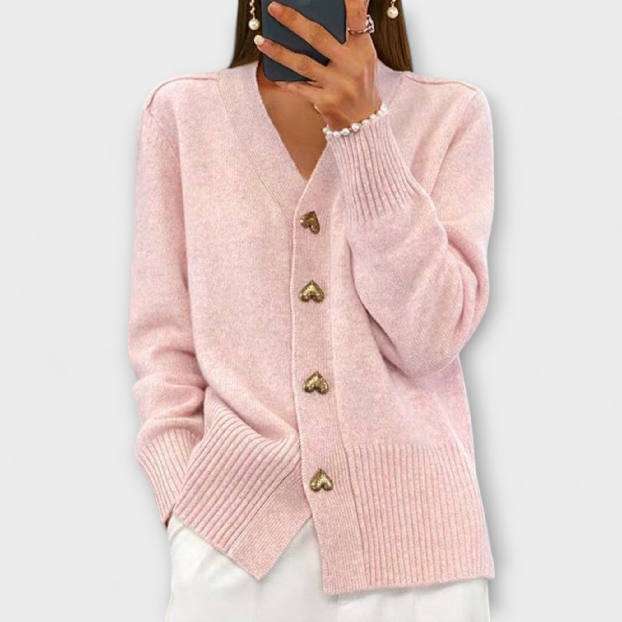 Marij Cardigan S V Výstřihem Unikátním Měkkým Materiálem