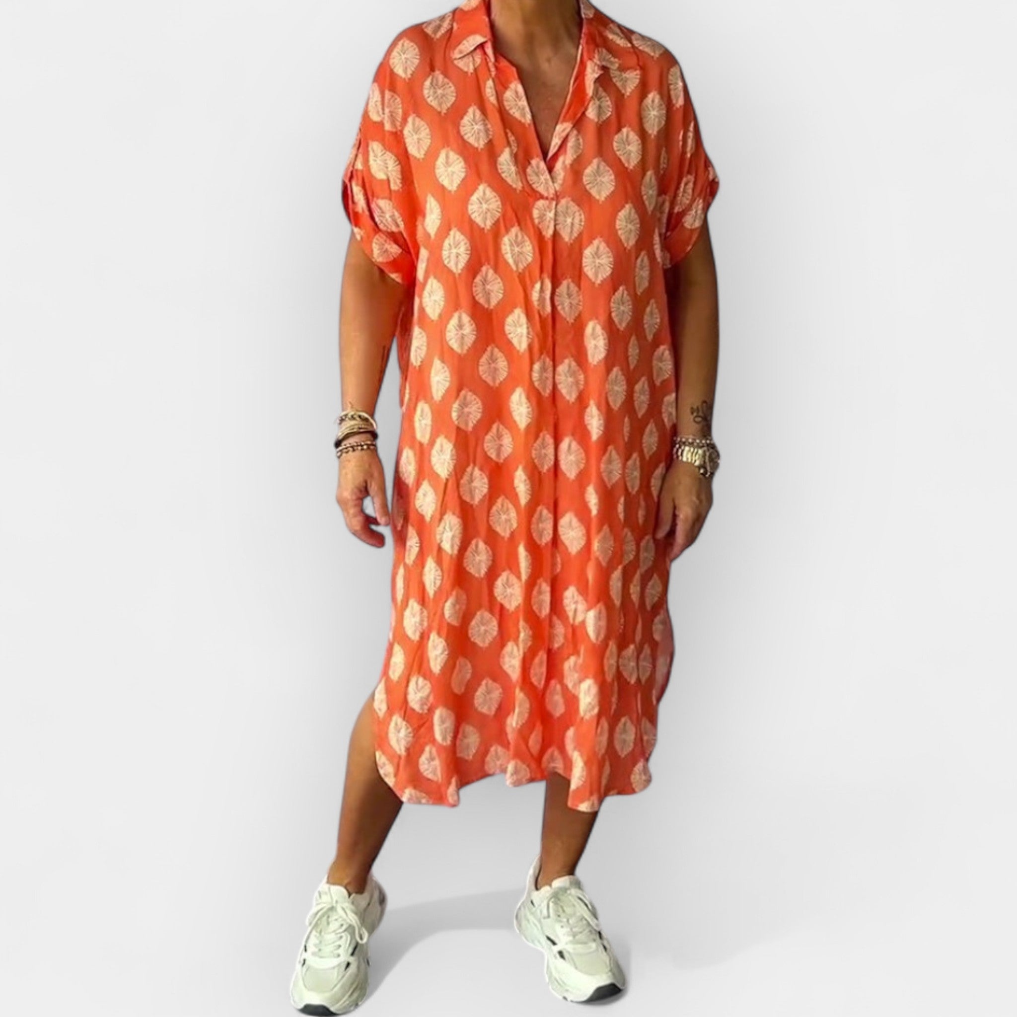 Letní Šaty S V Výstřihem Z Lehkého Materiálu Exkluzivní