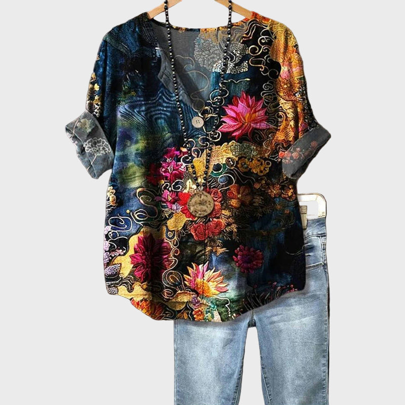 Chari Chronias Blůza Luxusní Kolekce Zlaté Detaily Noblesní