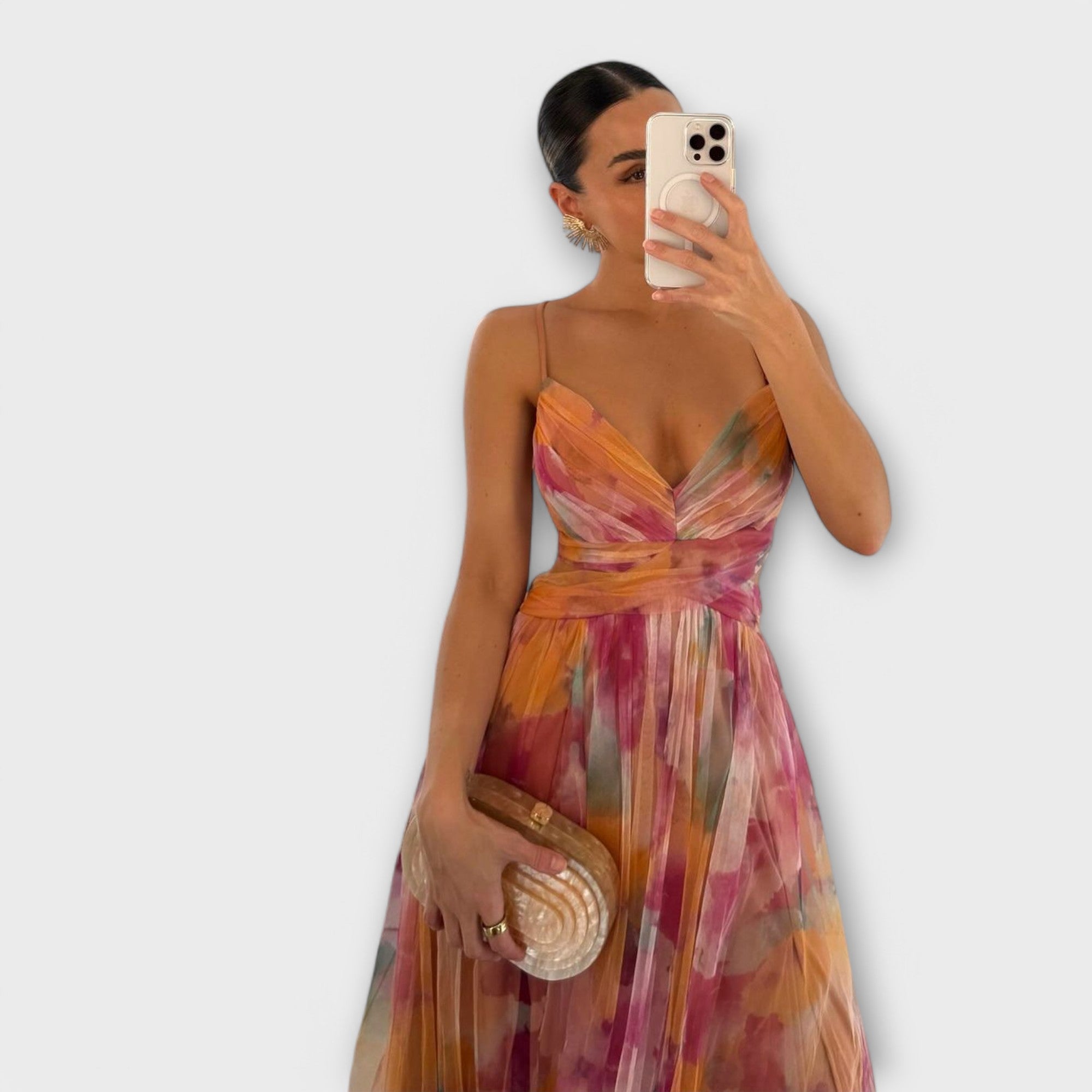Průhledné Maxi Šaty Elegantní Látka Exkluzivní Model