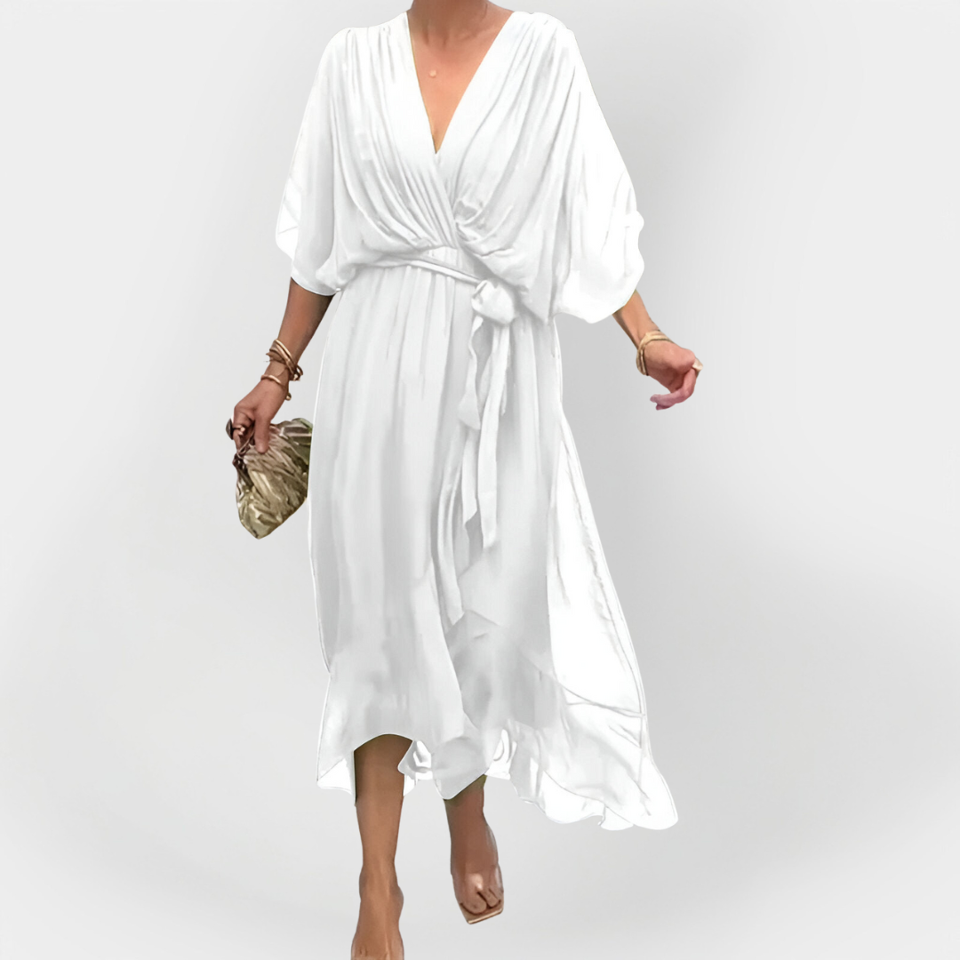 Šifónové Šaty S V Výstřihem Exkluzivní Kousek Kolekce