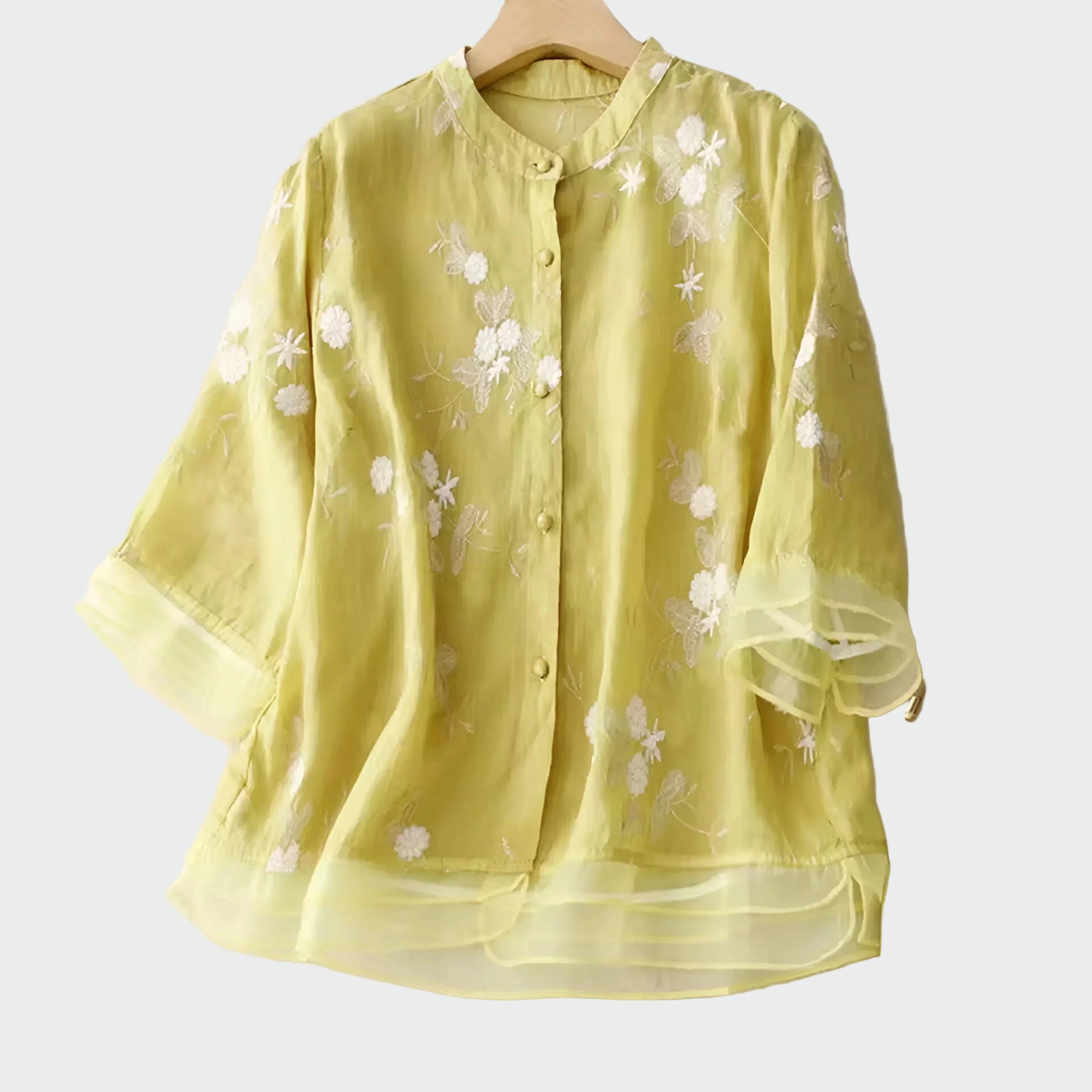 Lila Dreamcatcher Bavlněná Blůza s Květinovou Výšivkou