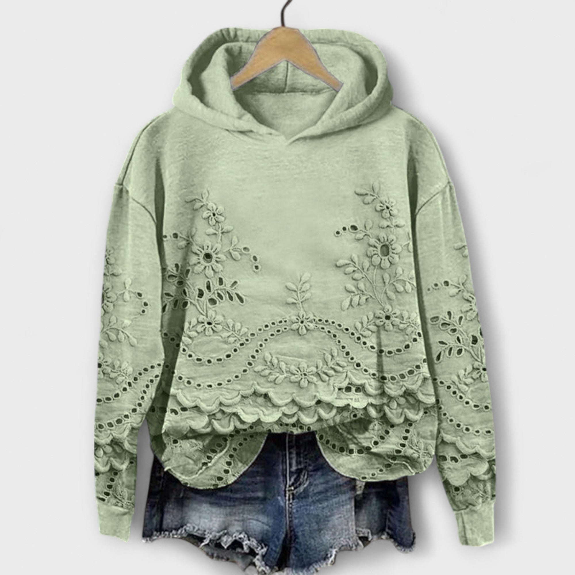 Hoodie S Krajkovými Detaily Luxusní Exkluzivní Kolekce