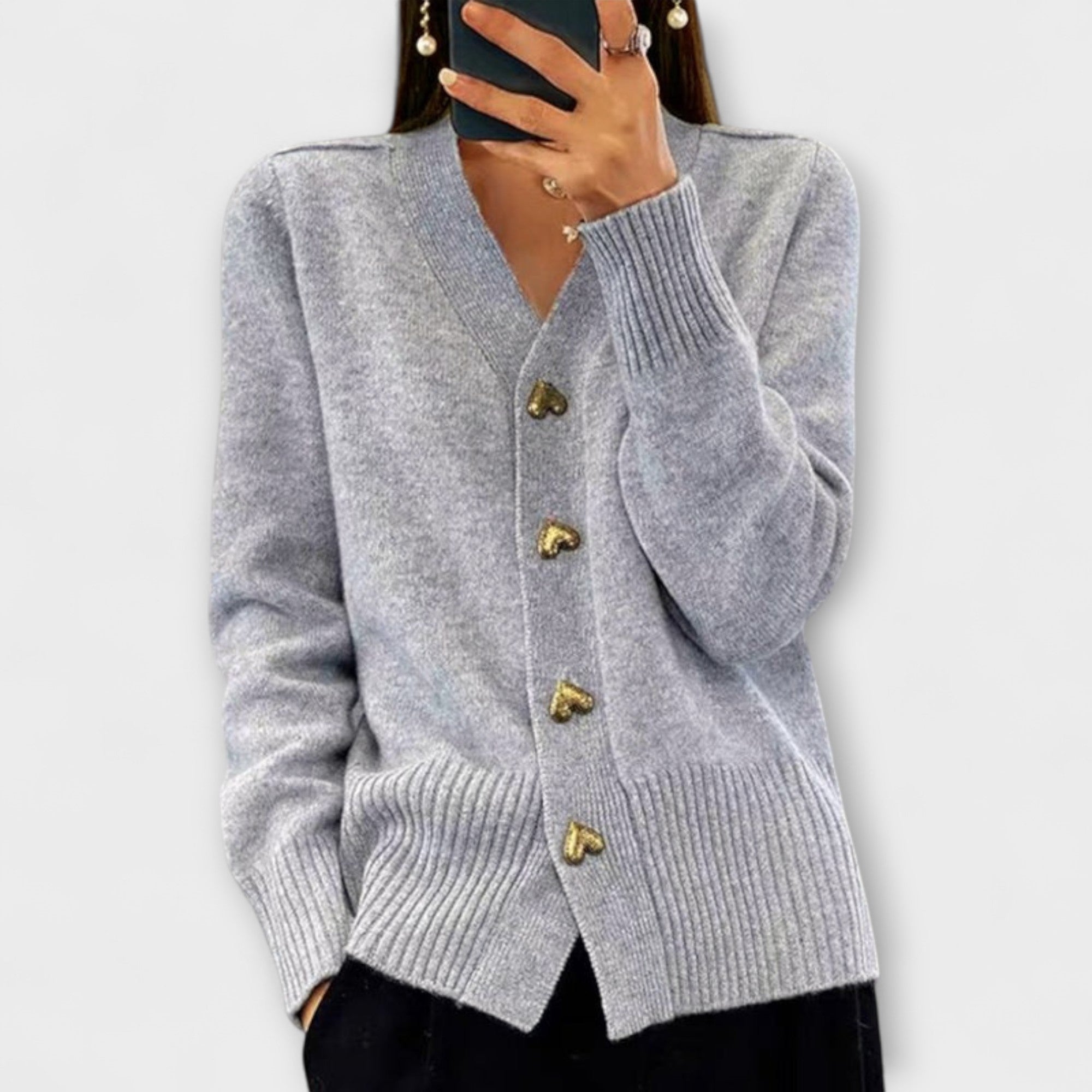 Marij Cardigan S V Výstřihem Unikátním Měkkým Materiálem