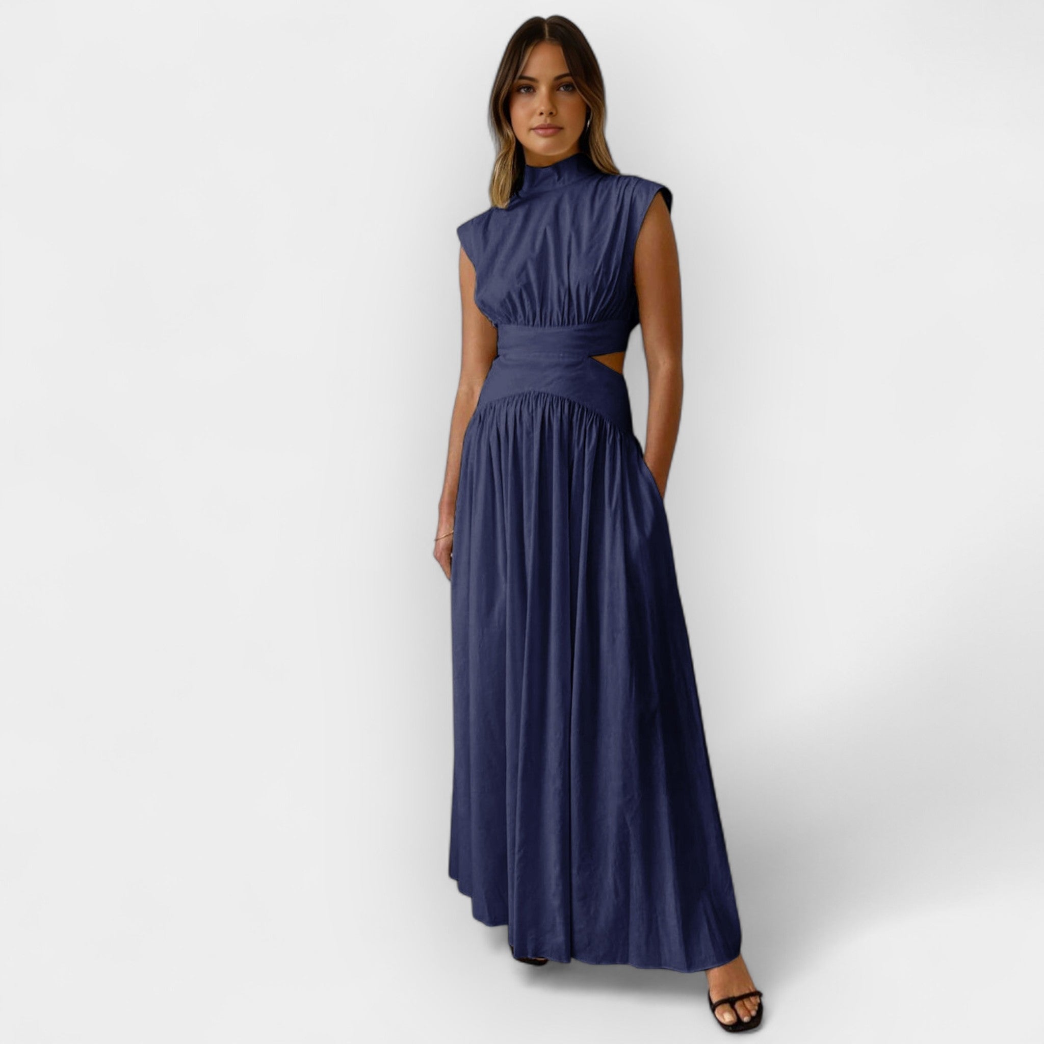 Šaty S Výřezy Elegantní Prodyšný Satén Exkluzivní Kolekce