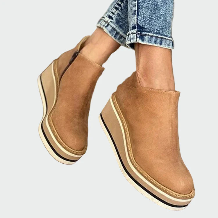 Inkas Kožené Platformové Kotníkové Boty Camel Exkluzivní