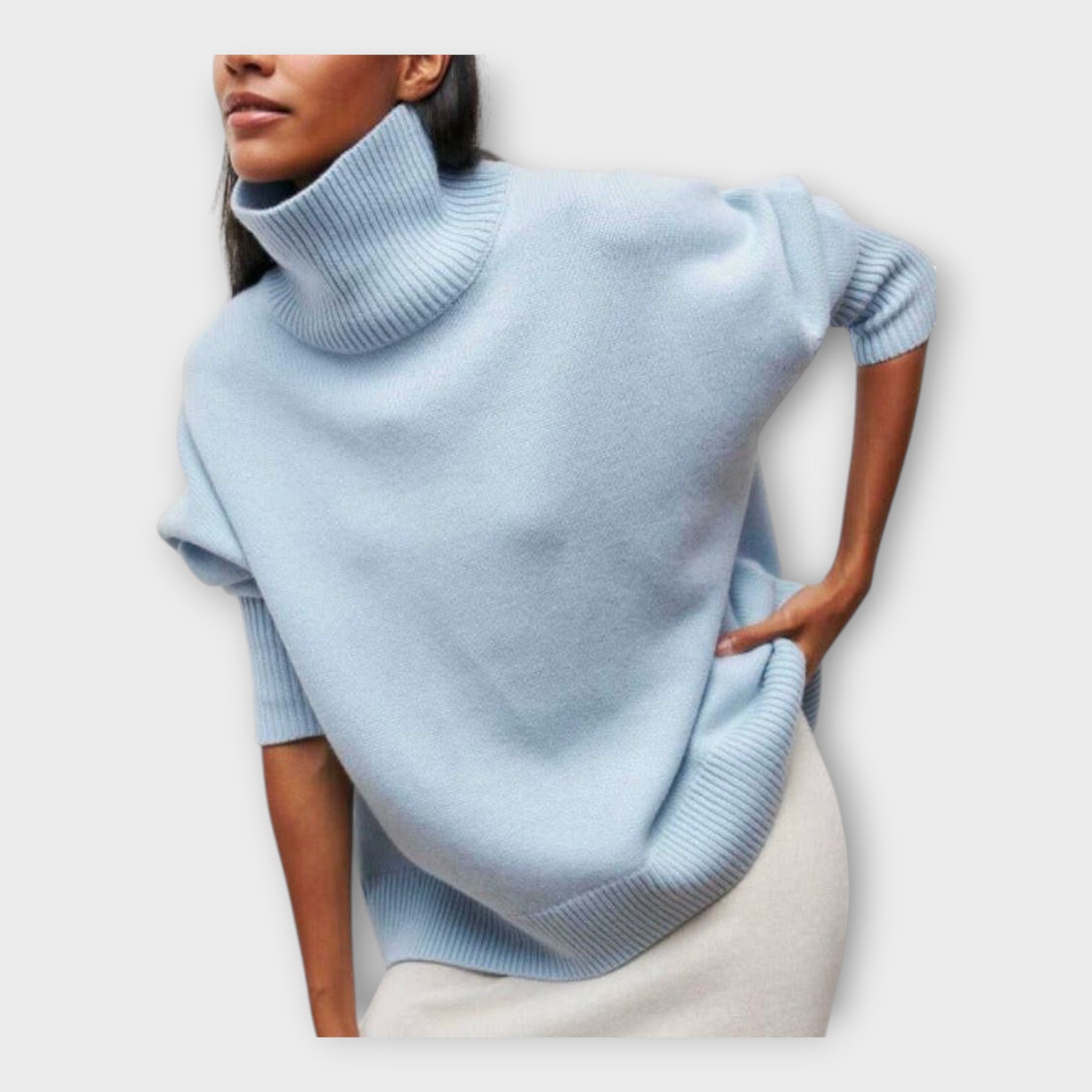 Pletený Svetr S Vysokým Límcem Z Minimalistické Kolekce