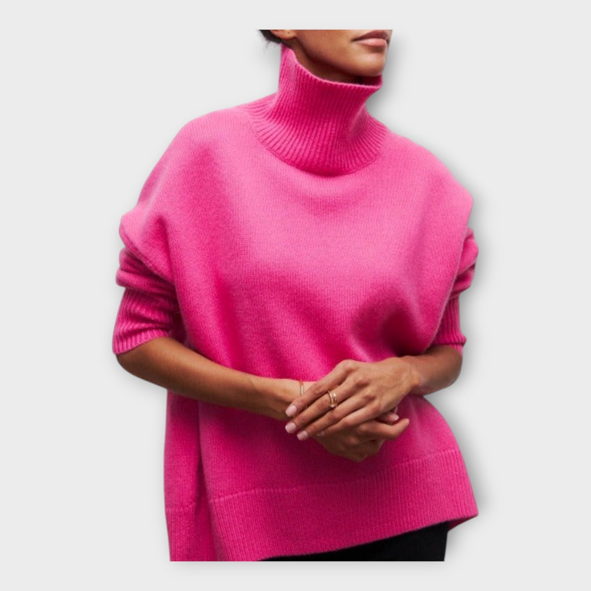 Pletený Svetr S Vysokým Límcem Z Minimalistické Kolekce