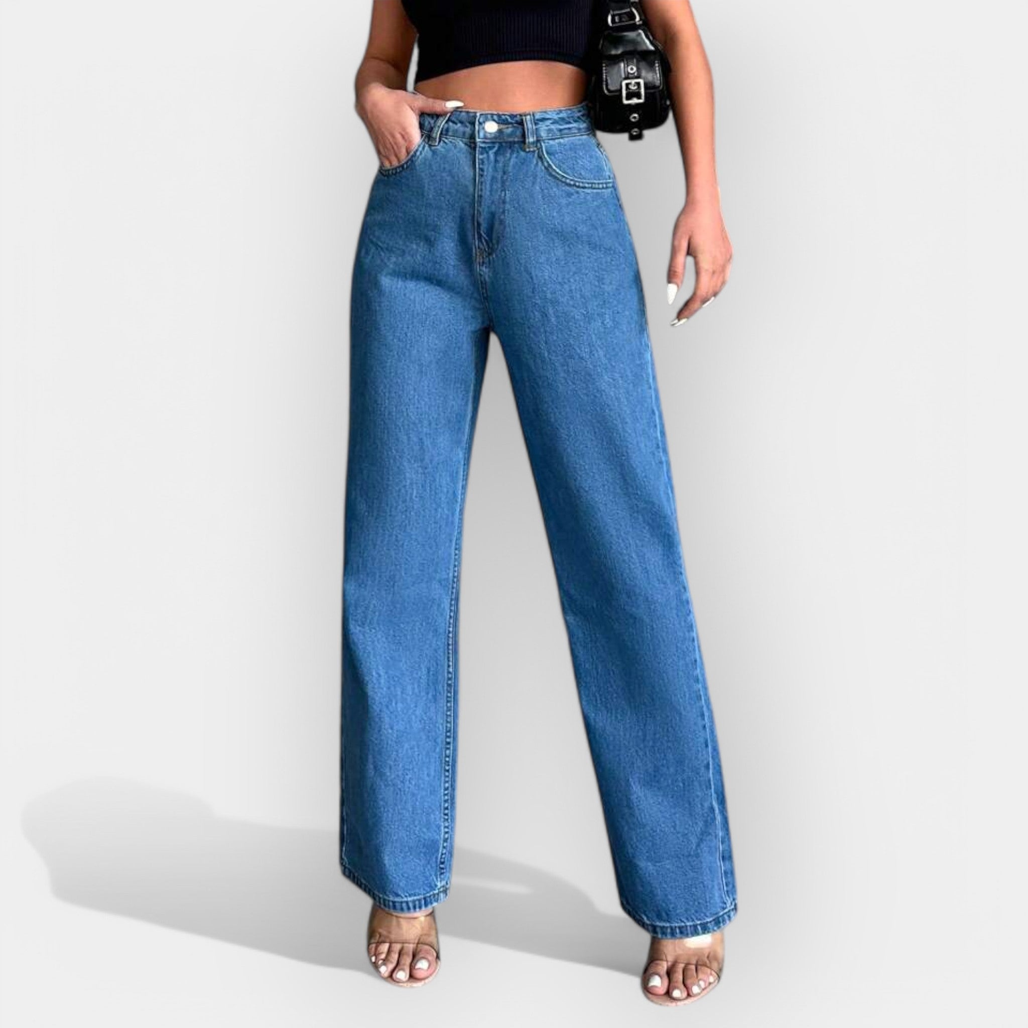 Prémiový Denim Džínové Kalhoty S Vysokým Pasem Exkluzivní