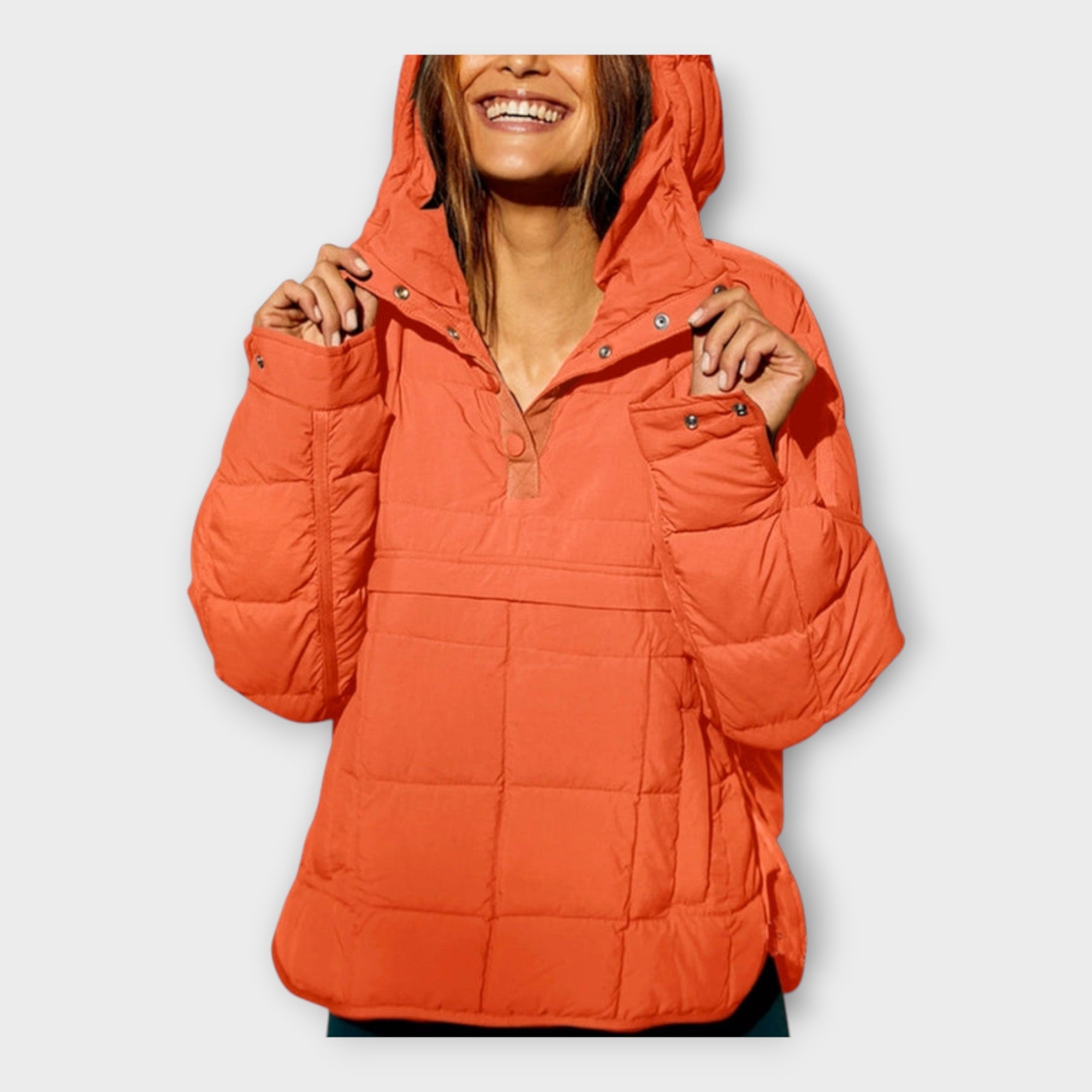 Puffer Bunda S Kapucí Exkluzivní Minimalistická Kolekce