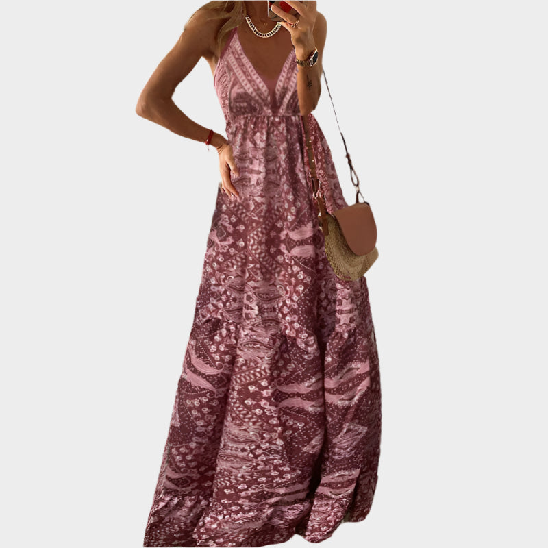 Boho Šaty S Tenkými Ramínky A V Výstřihu Exkluzivní