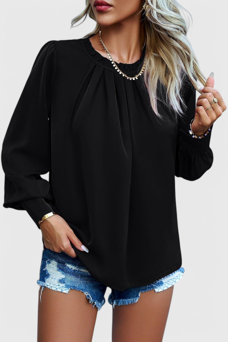 Dottie Dlouhý Rukáv Top Krajkový Límec Vintage Exkluzivní