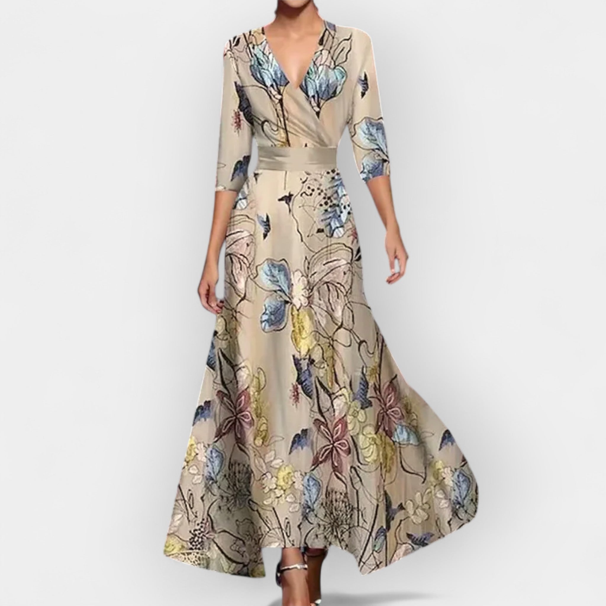 Florální Maxi Šaty Exkluzivní Kolekce Elegantní Styl