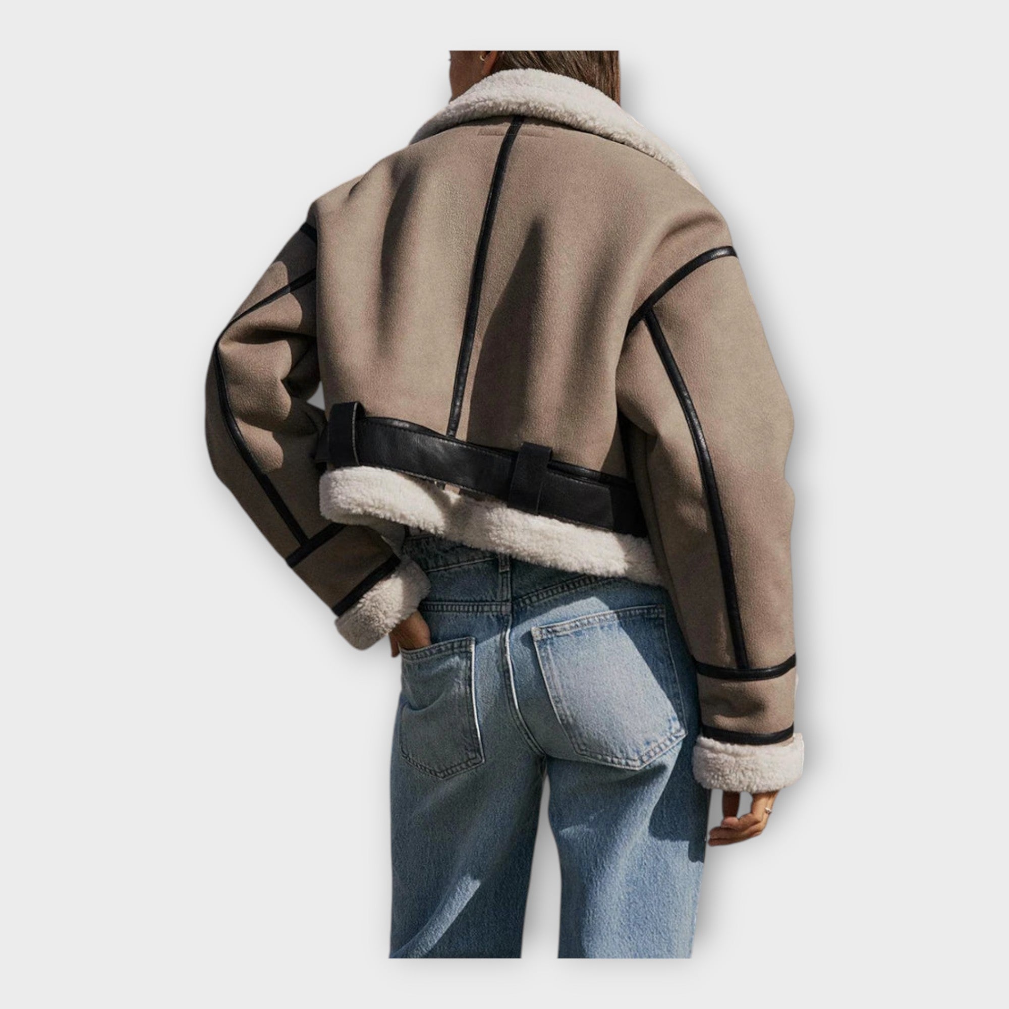 Kožená Bunda S Podšívkou A Pás Prémiová Exkluzivní Kolekce