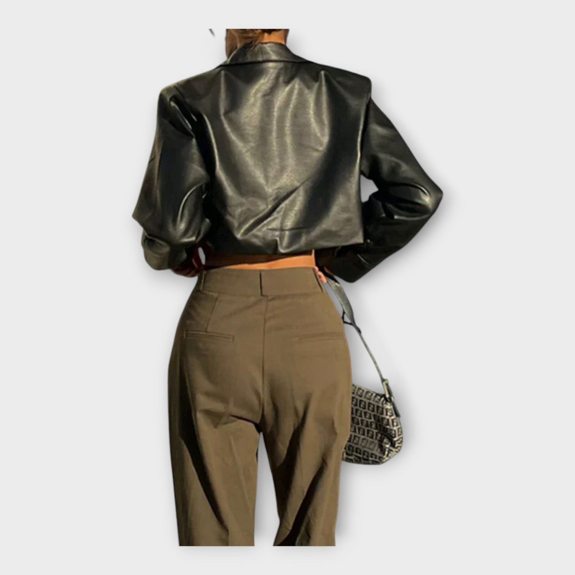 Luxusní Kožená Bunda Premium Kolekce S Kapsami Elegantně