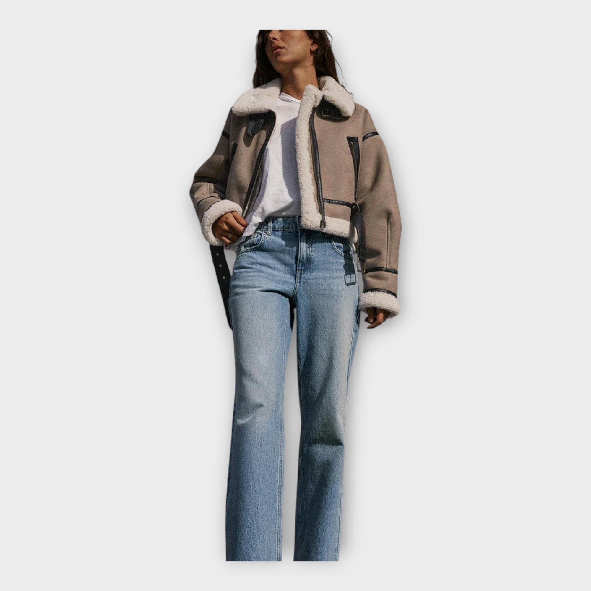 Kožená Bunda S Podšívkou A Pás Prémiová Exkluzivní Kolekce