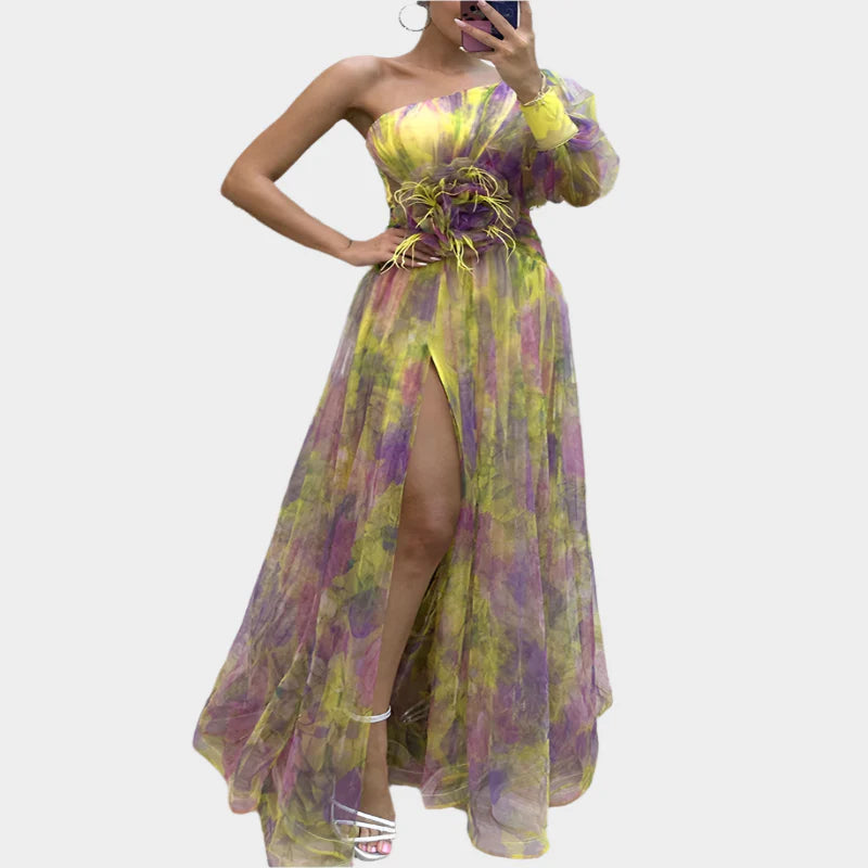 Luxus Mini Šaty S Halter Výstřihem A Nepravidelným Potiskem