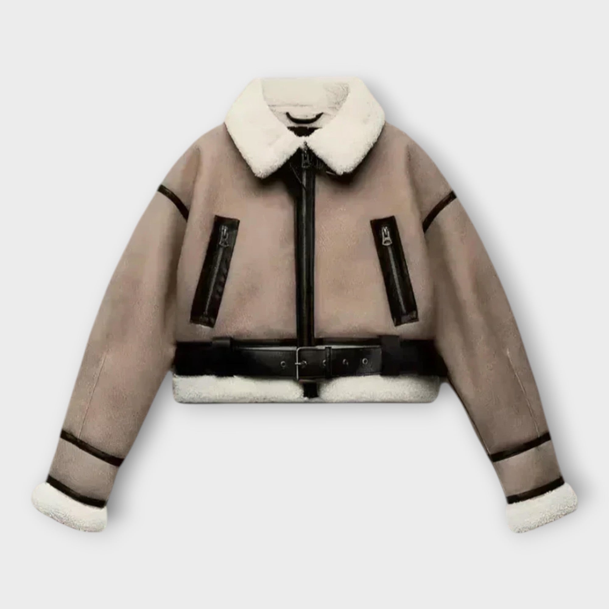 Kožená Bunda S Podšívkou A Pás Prémiová Exkluzivní Kolekce