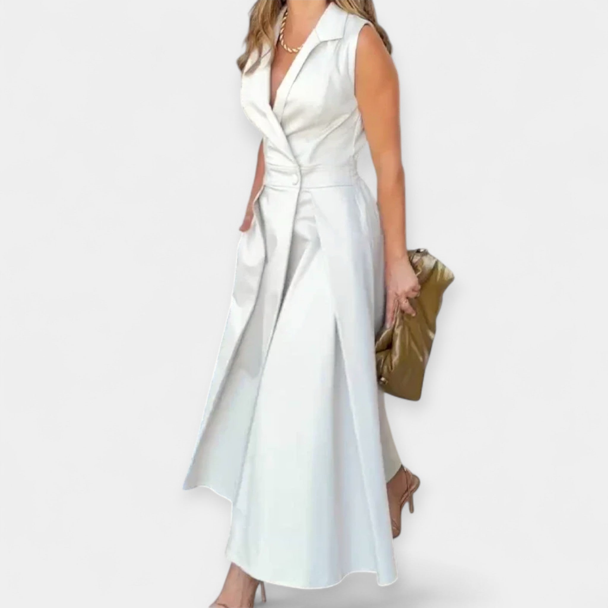 Midi Šaty S Límem Klasický Střih Exkluzivní Kolekce