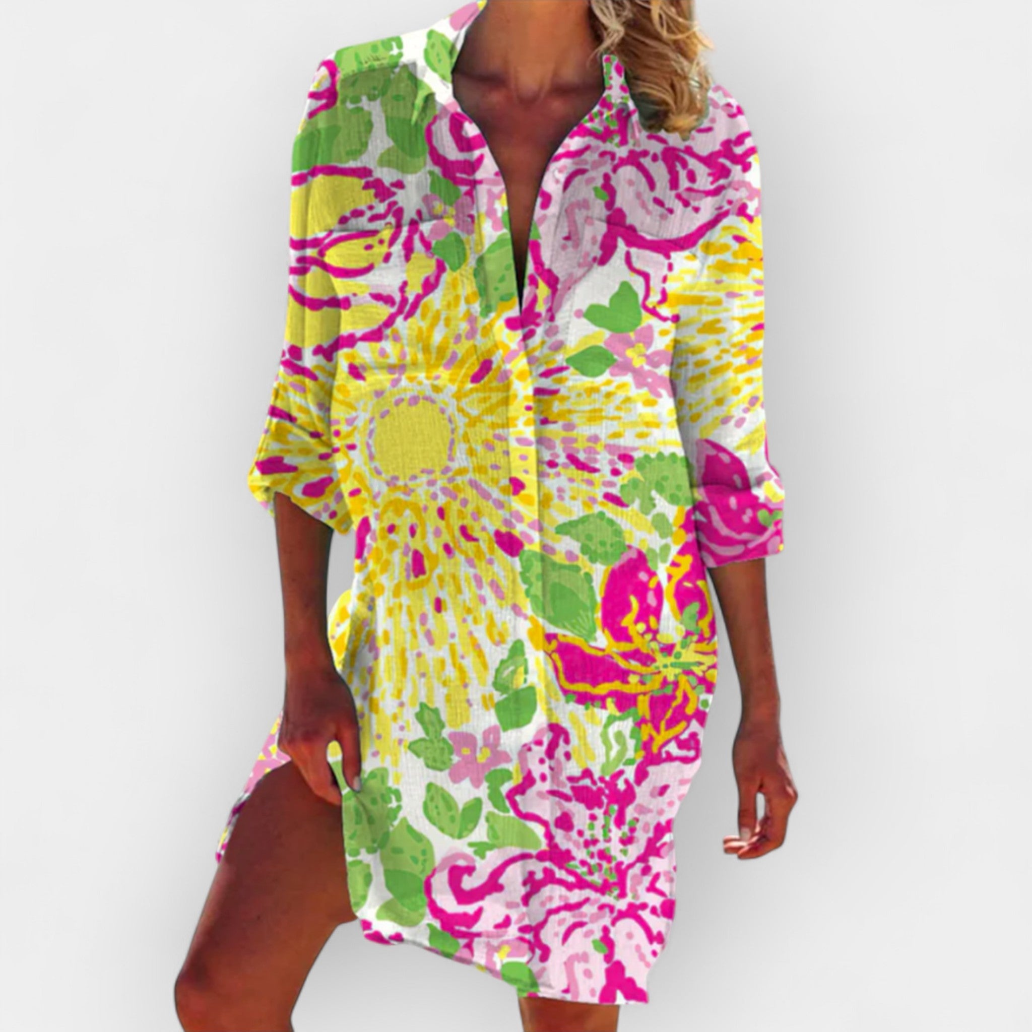 Elegantní Šaty s Klasickou Siluetou a Prodyšný Materiál