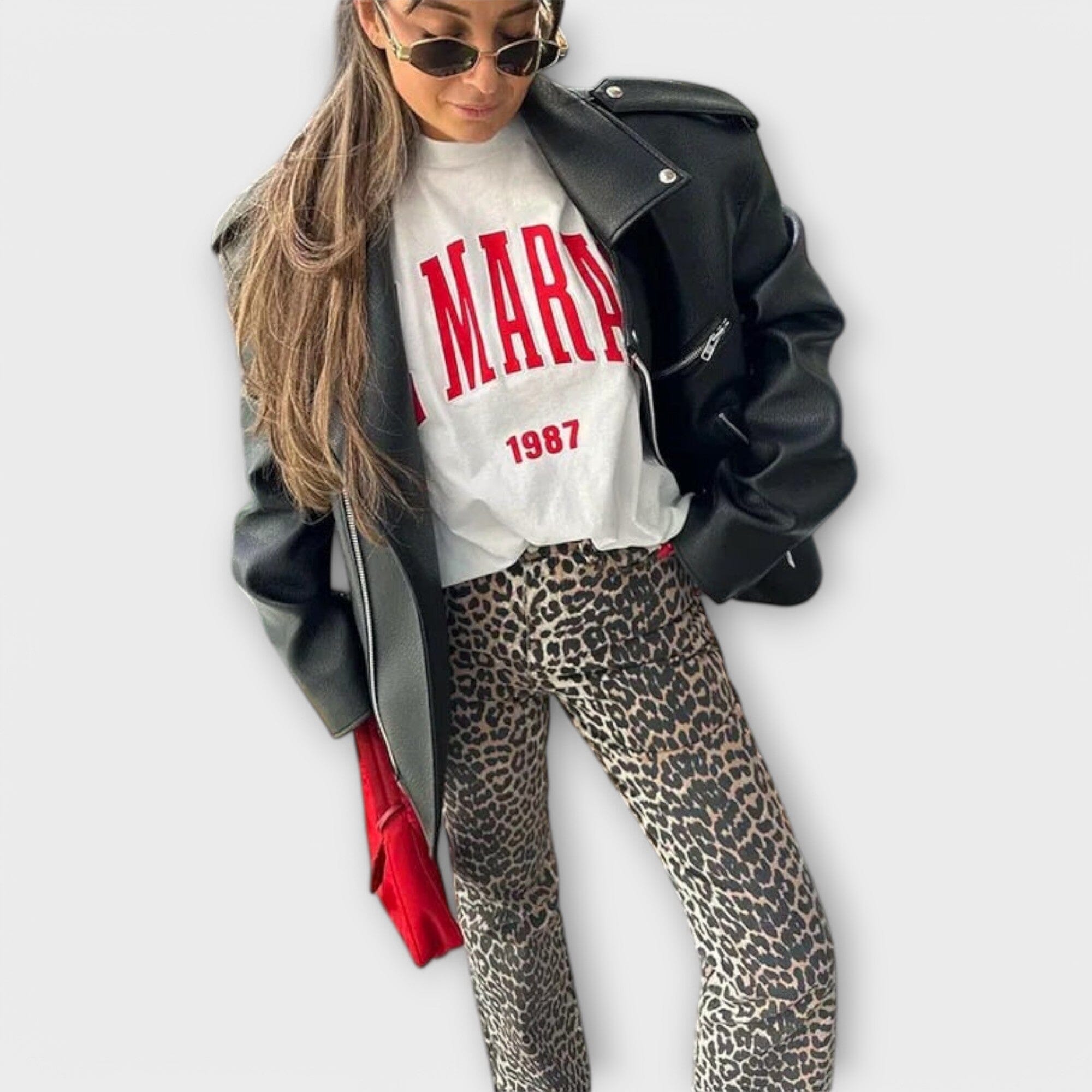 Chandra Jeans Vintage Leopardí Potisk Exkluzivní Edice