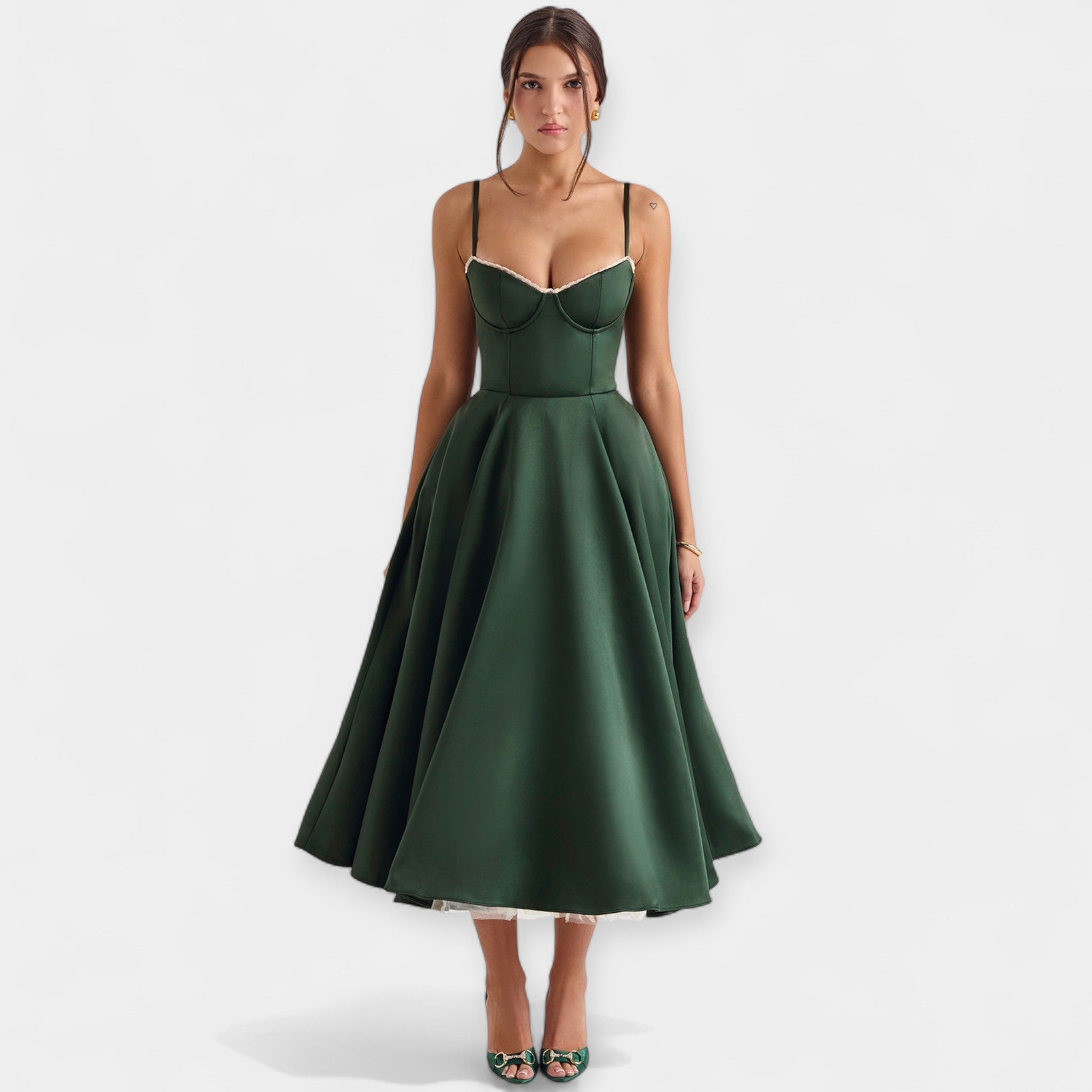 Midi Šaty Z Tylu Exkluzivní Kolekce Elegantní Dámské