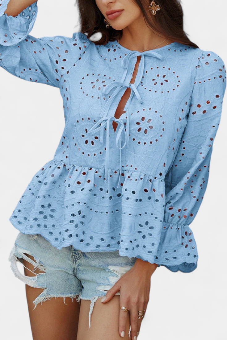 Kayden Boho Krajkový Top se Splývavým Lehkým Střihem Edice