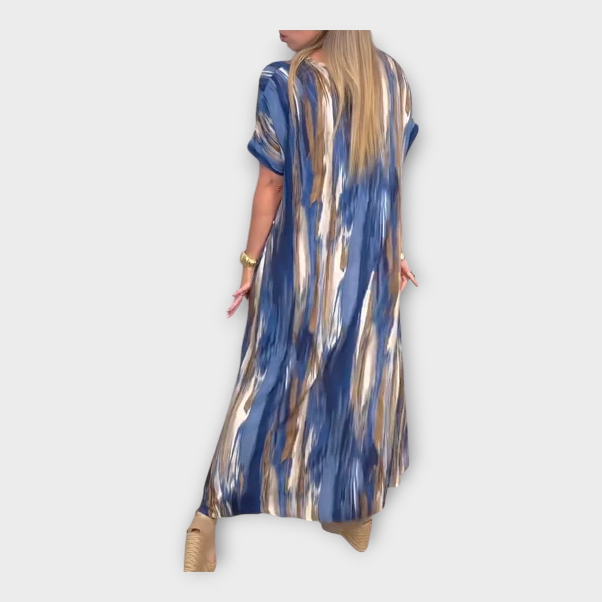 Luxusní Kaftan Dlouhý S V Límem A Širokými Rukávy Kolekce