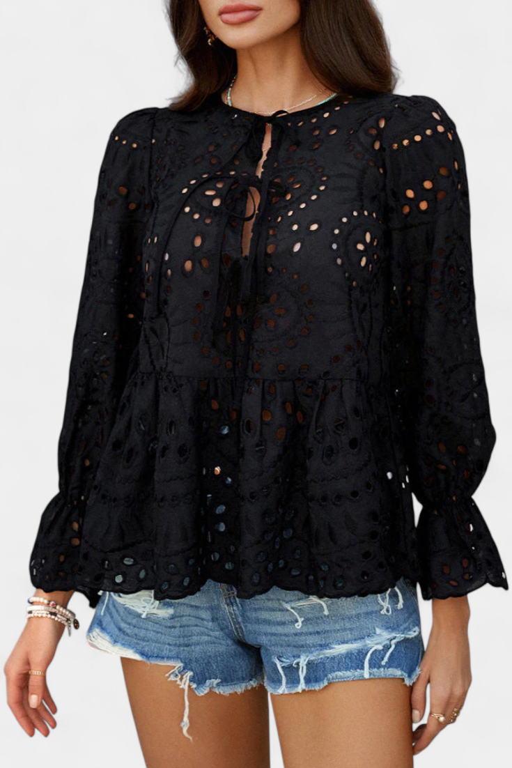 Kayden Boho Krajkový Top se Splývavým Lehkým Střihem Edice