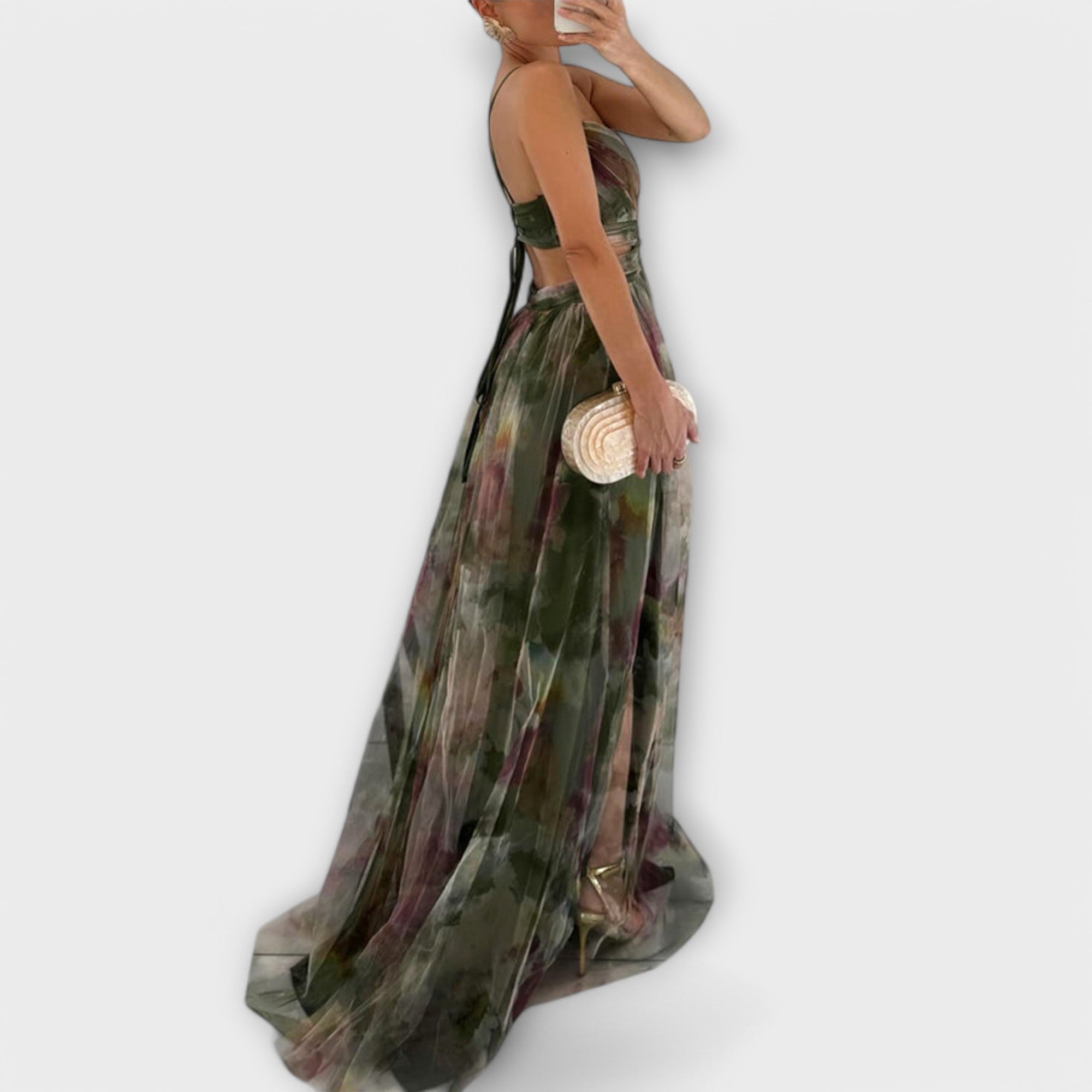 Průhledné Maxi Šaty Elegantní Látka Exkluzivní Model