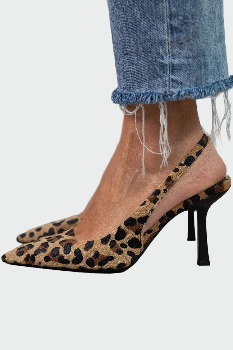 Lodičky s Potiskem Zvířecího Vzoru Slingback Limitovaná Edice