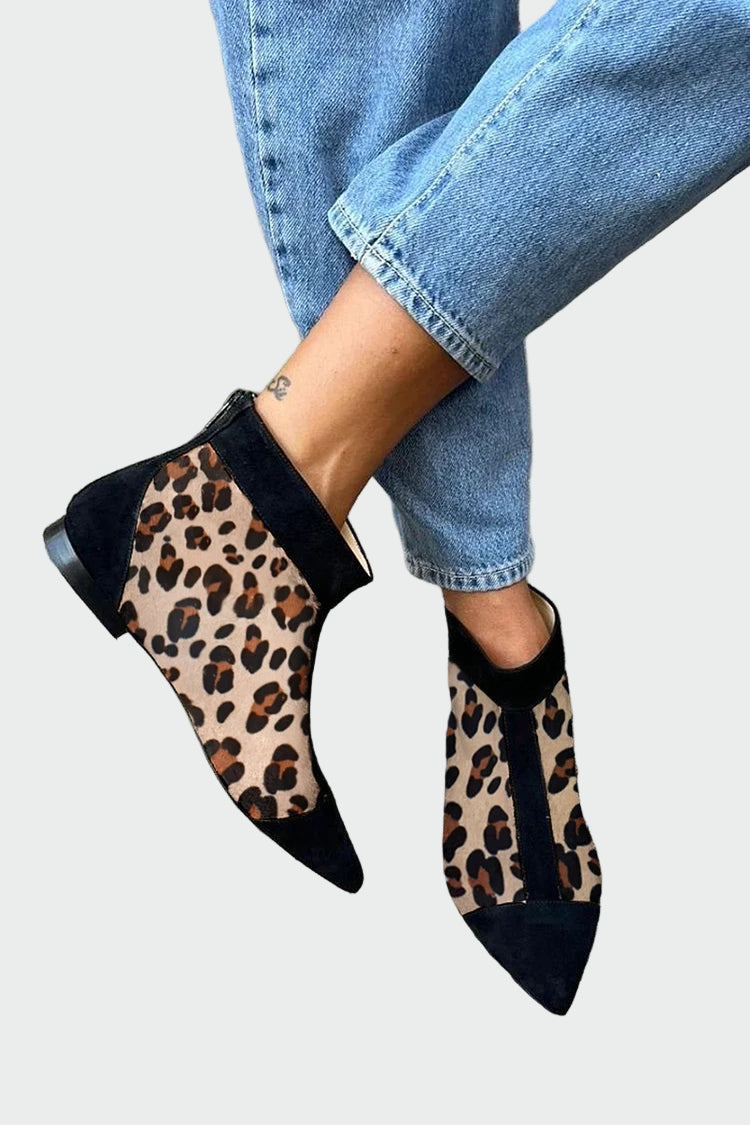 Kotníčkové Boty Leopardí Vzor Se Špičkou Omezená Edice