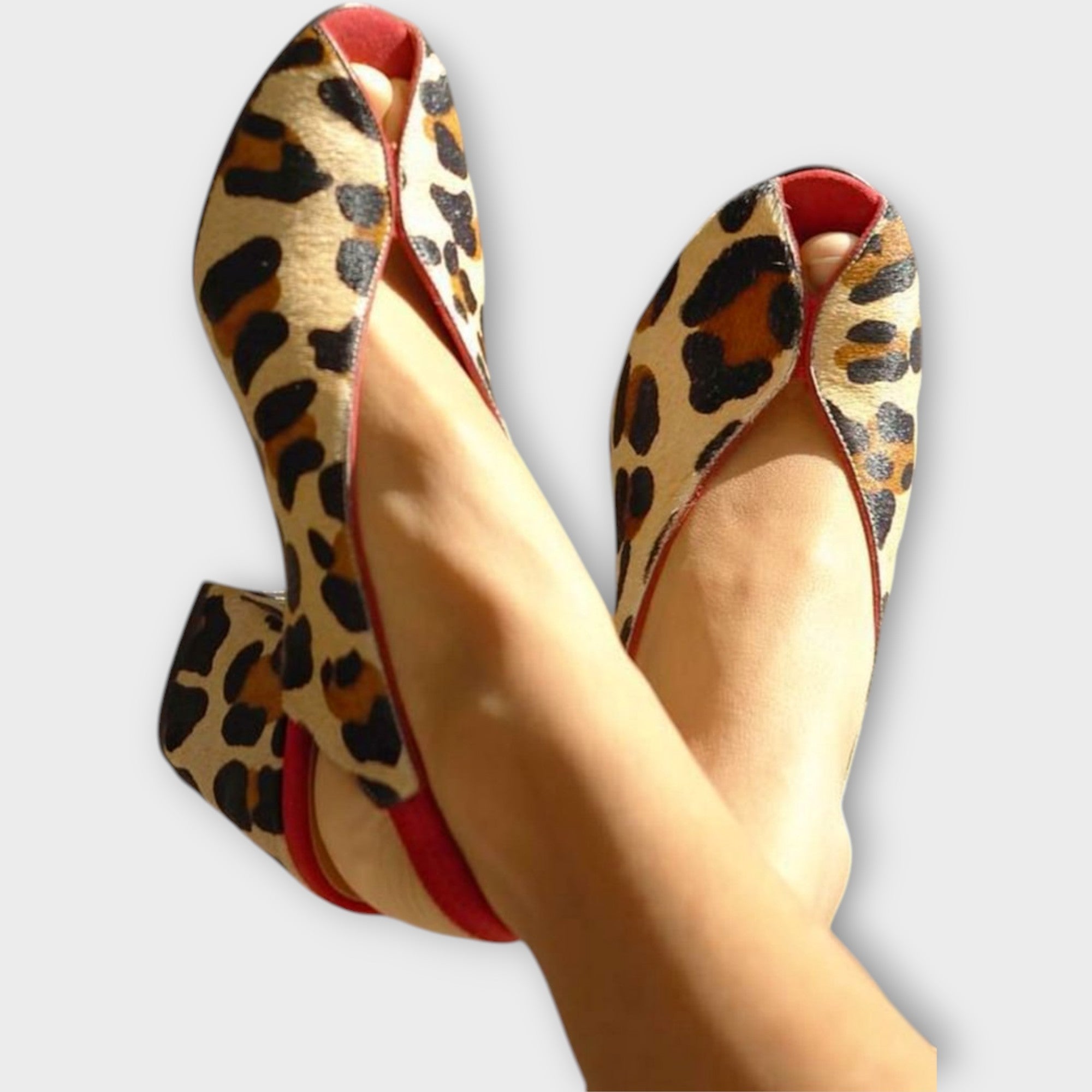 Elegantní Dojem Pro Sandály Na Podpatku Leopardí Vzor