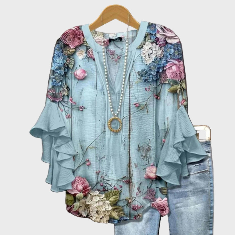 Elegantní Top Z Luxusní Kolekce S Květinovým Vzorem