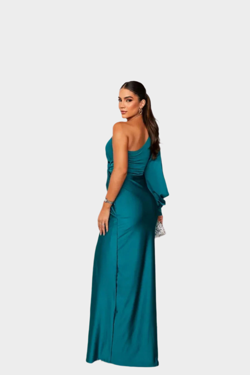 Dlouhé Šaty Luxusní Kolekce Jednoramenné S Uzlem Elegantní