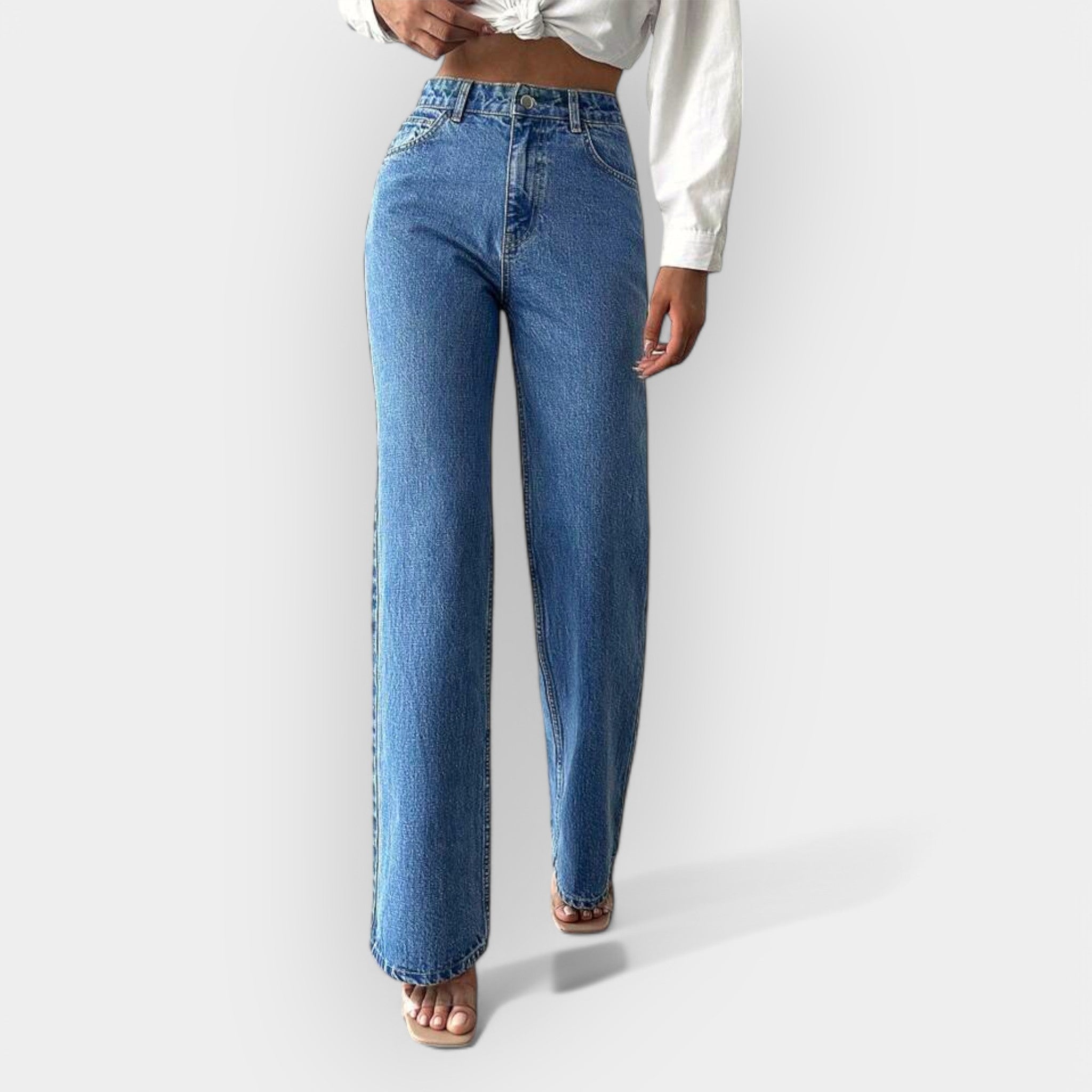 Prémiový Denim Džínové Kalhoty S Vysokým Pasem Exkluzivní