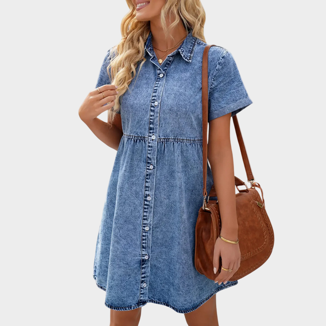 Džínové Šaty Prémiový Denim Exkluzivní Edice Letní Výlety