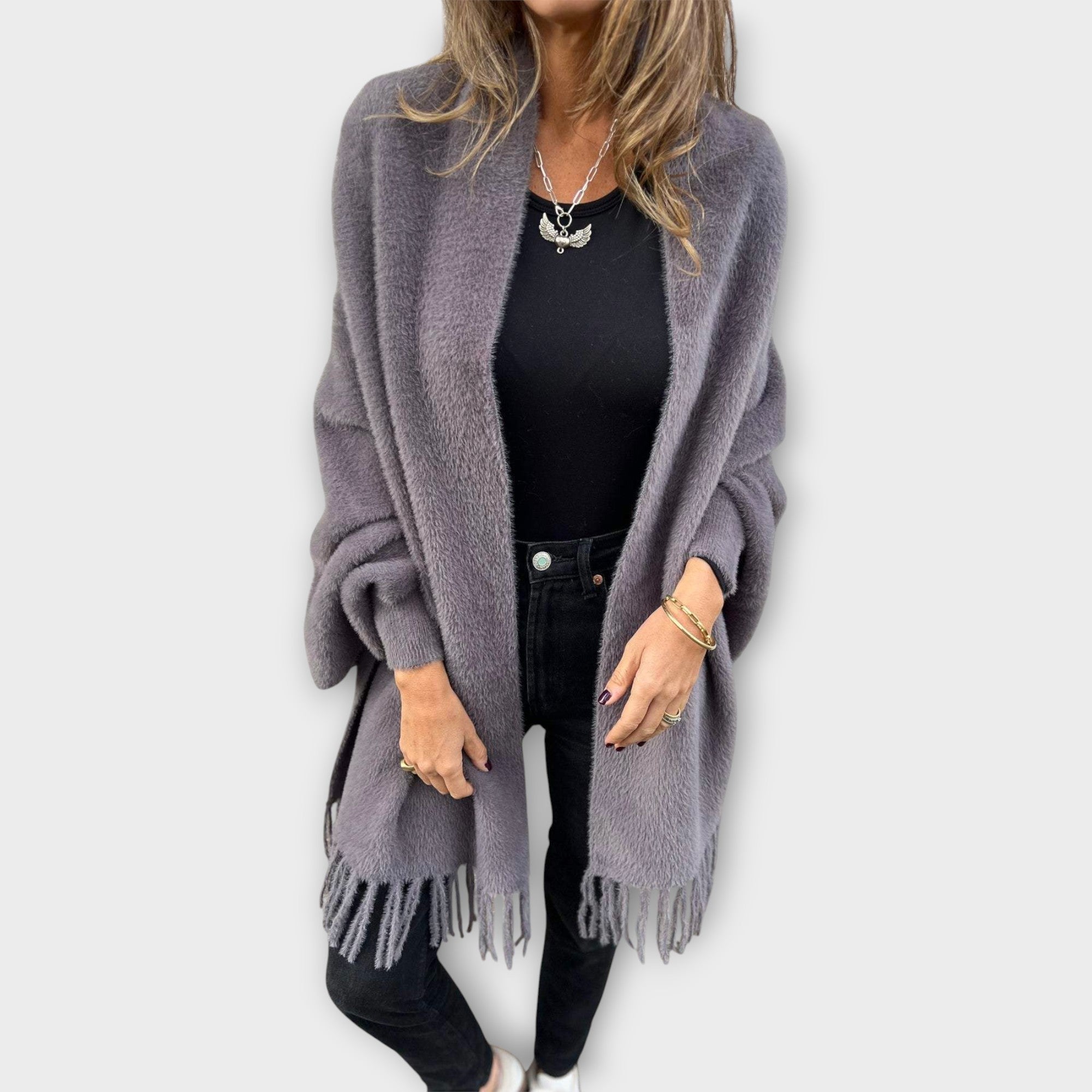Luxusní Pletený Šál S Třásněmi Elegance Limitovaná Edice