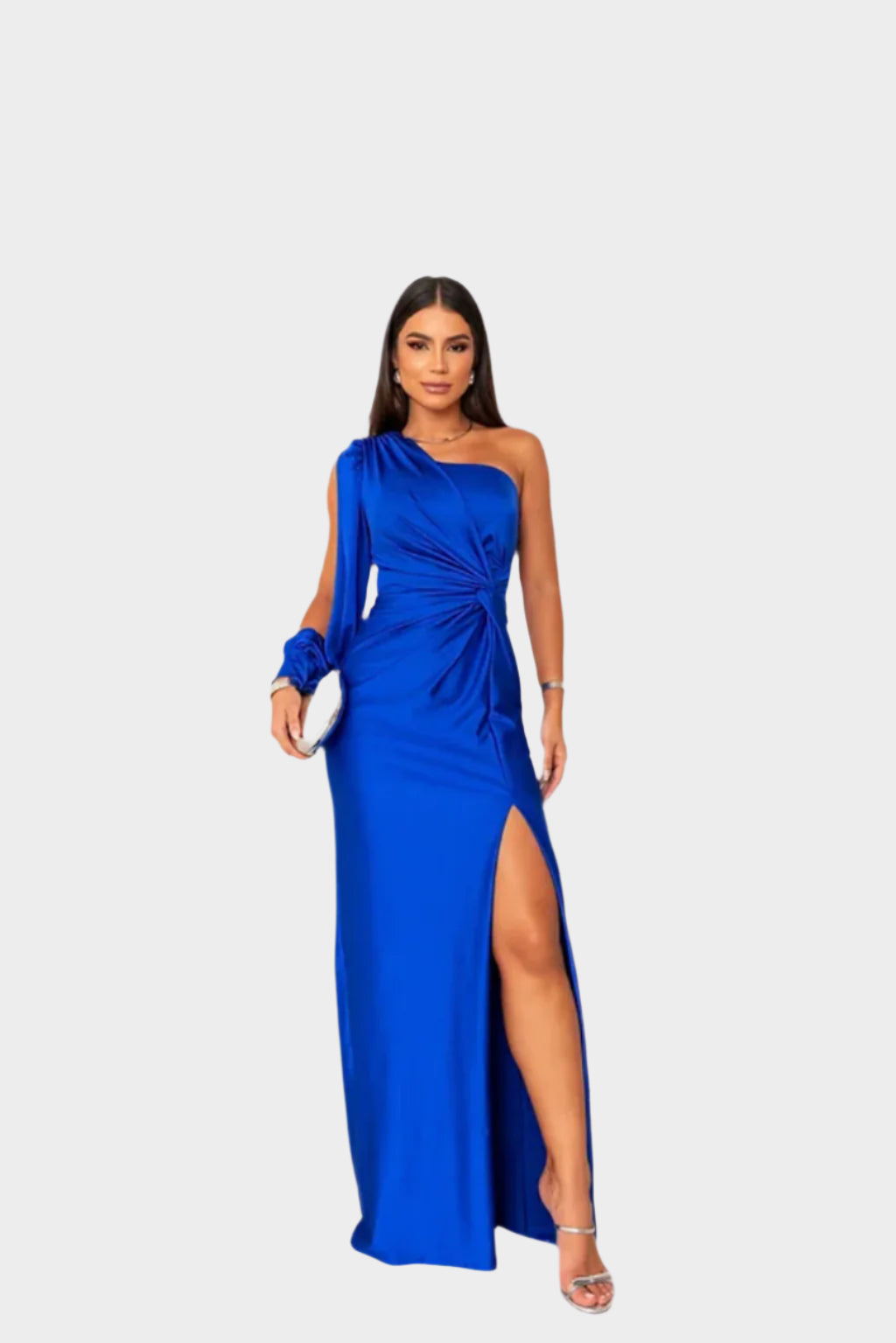 Dlouhé Šaty Luxusní Kolekce Jednoramenné S Uzlem Elegantní