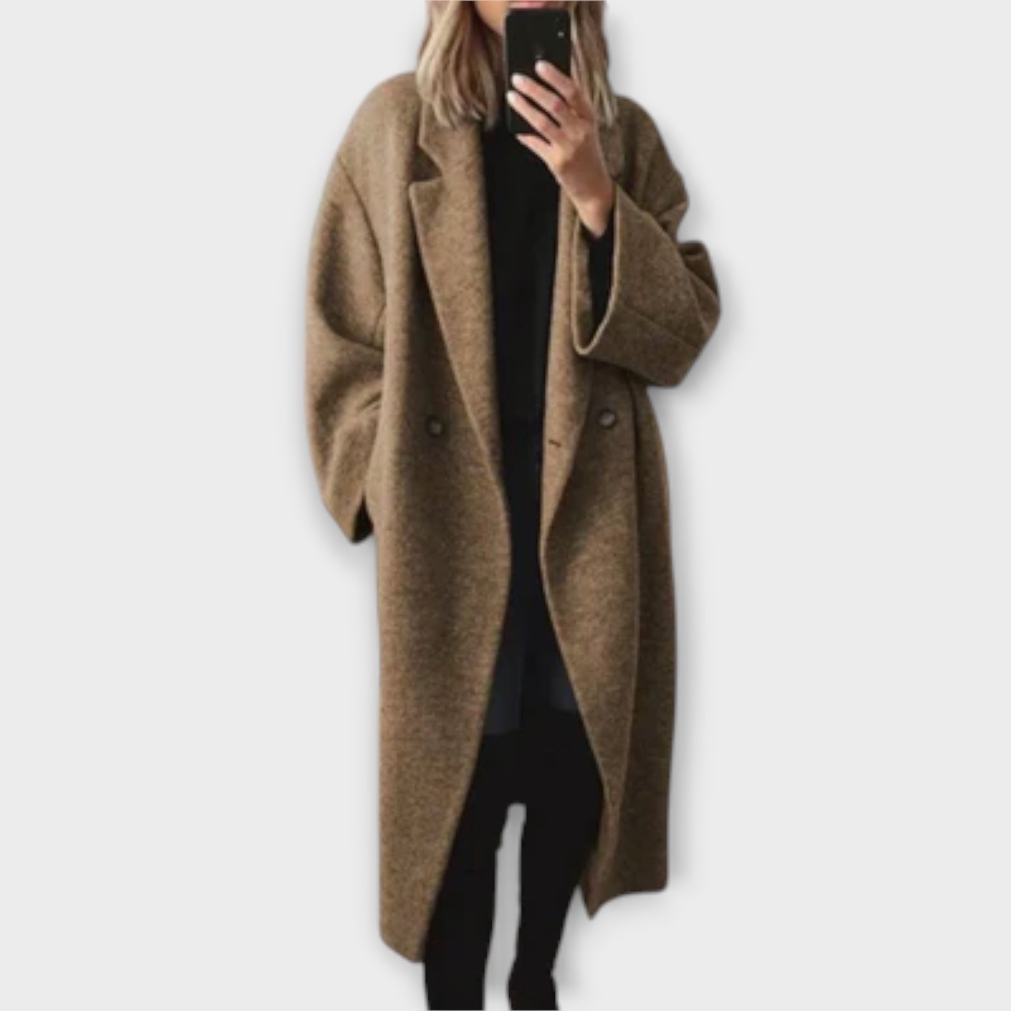 Jennifer Kabát Elegantní Dlouhý Luxusní Materiál Exkluzivní
