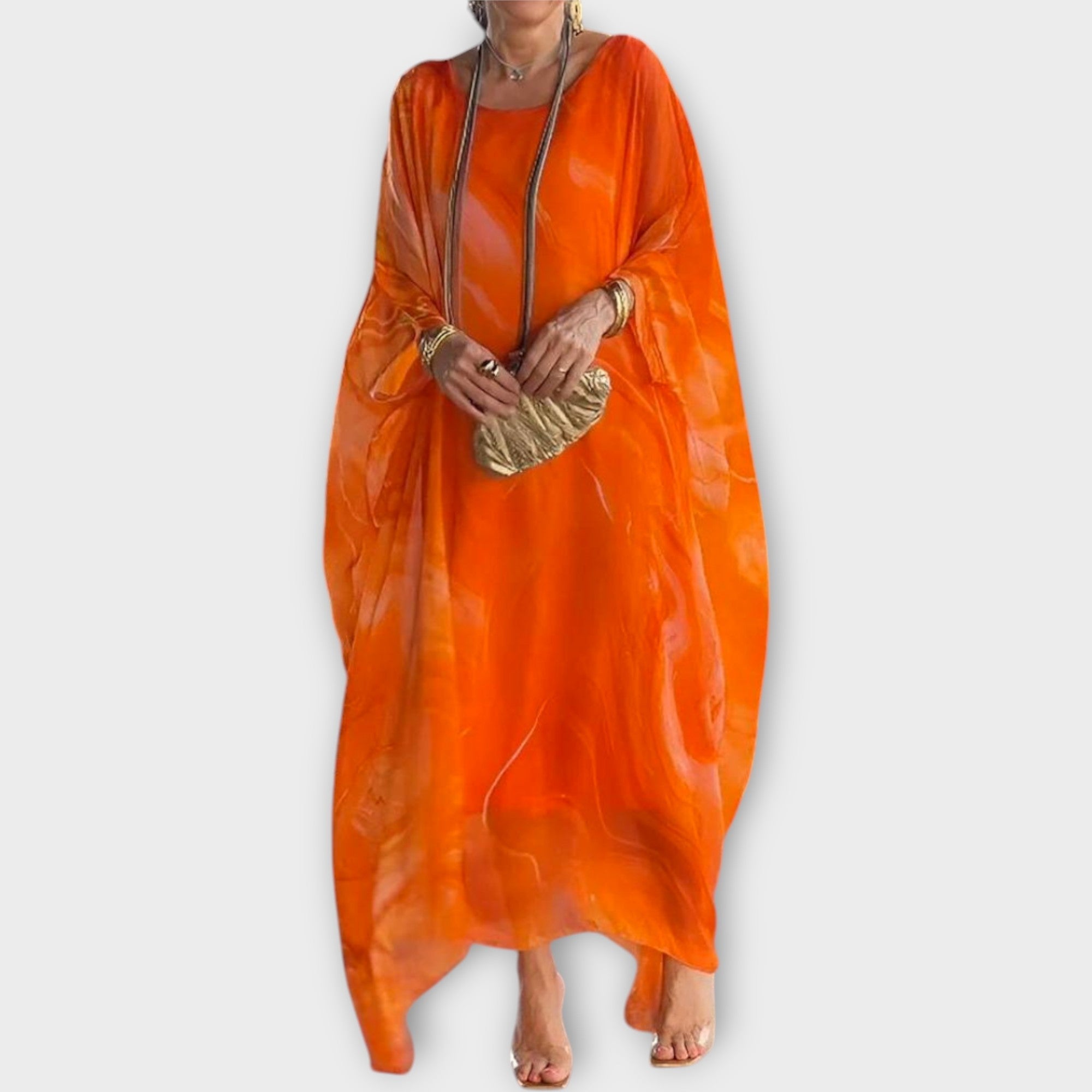 Kaftan Maxi Průsvitná Látka Kolekce Exkluzivní Letní Vzhled