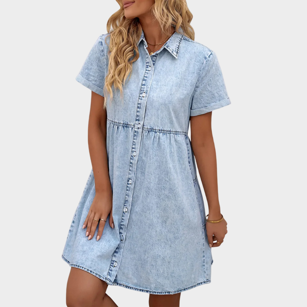 Džínové Šaty Prémiový Denim Exkluzivní Edice Letní Výlety