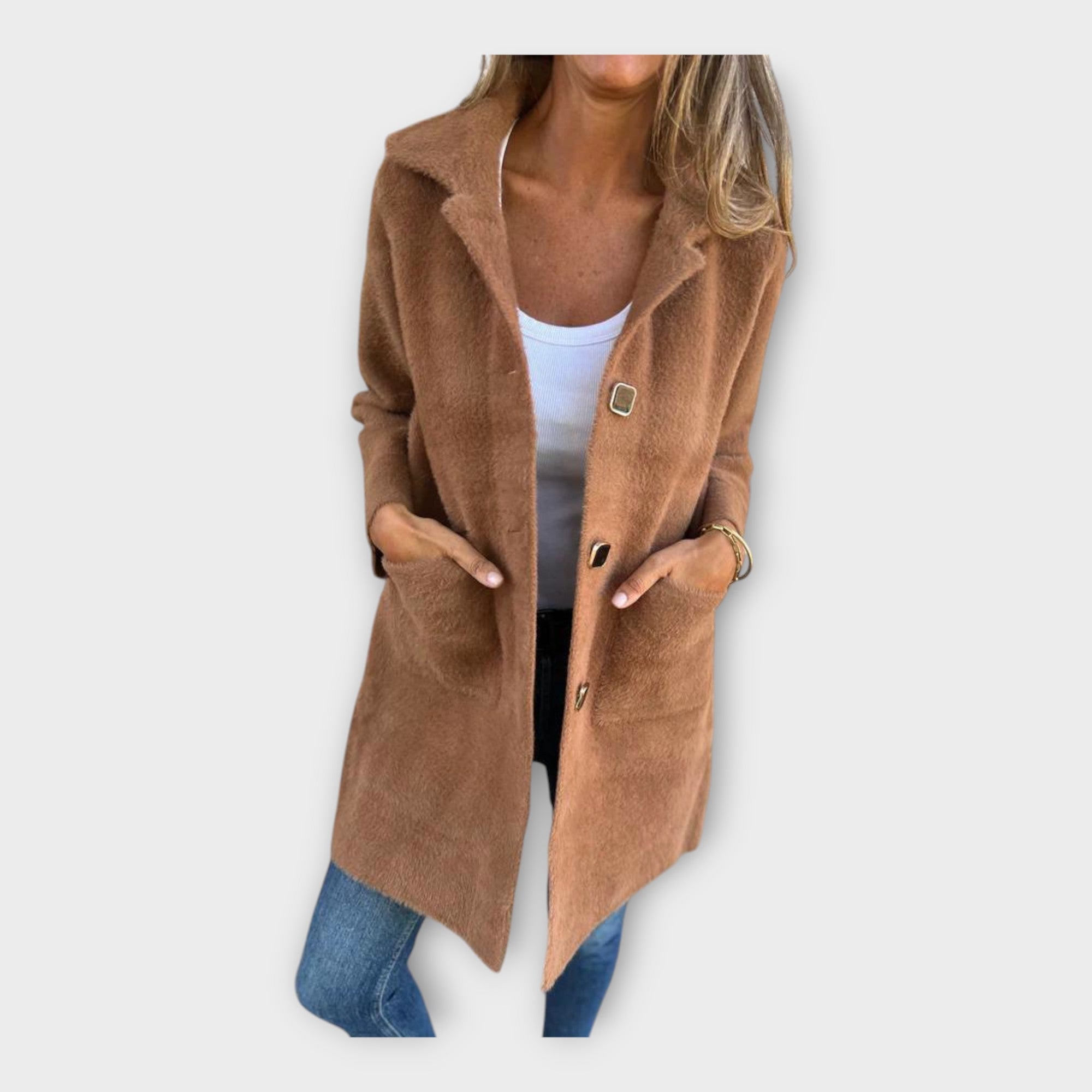 Vlněný Kabát S Elegantním Zapínáním Exkluzivní Edice