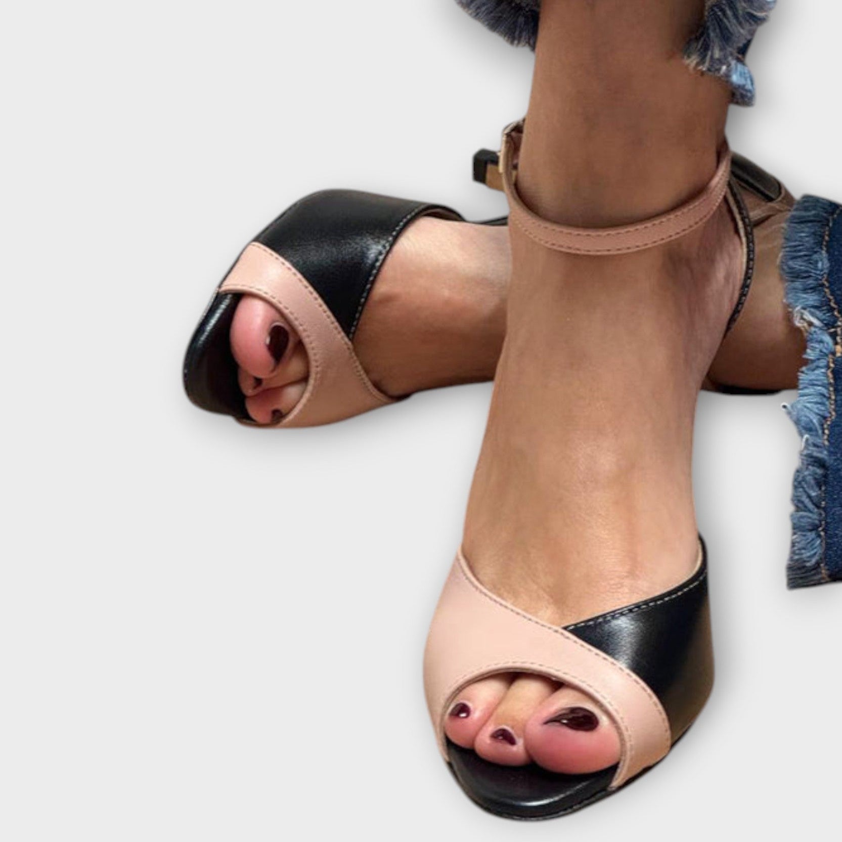 Solenza Noirella Lodičky Peep Toe Z Kůže Růžová Kolekce