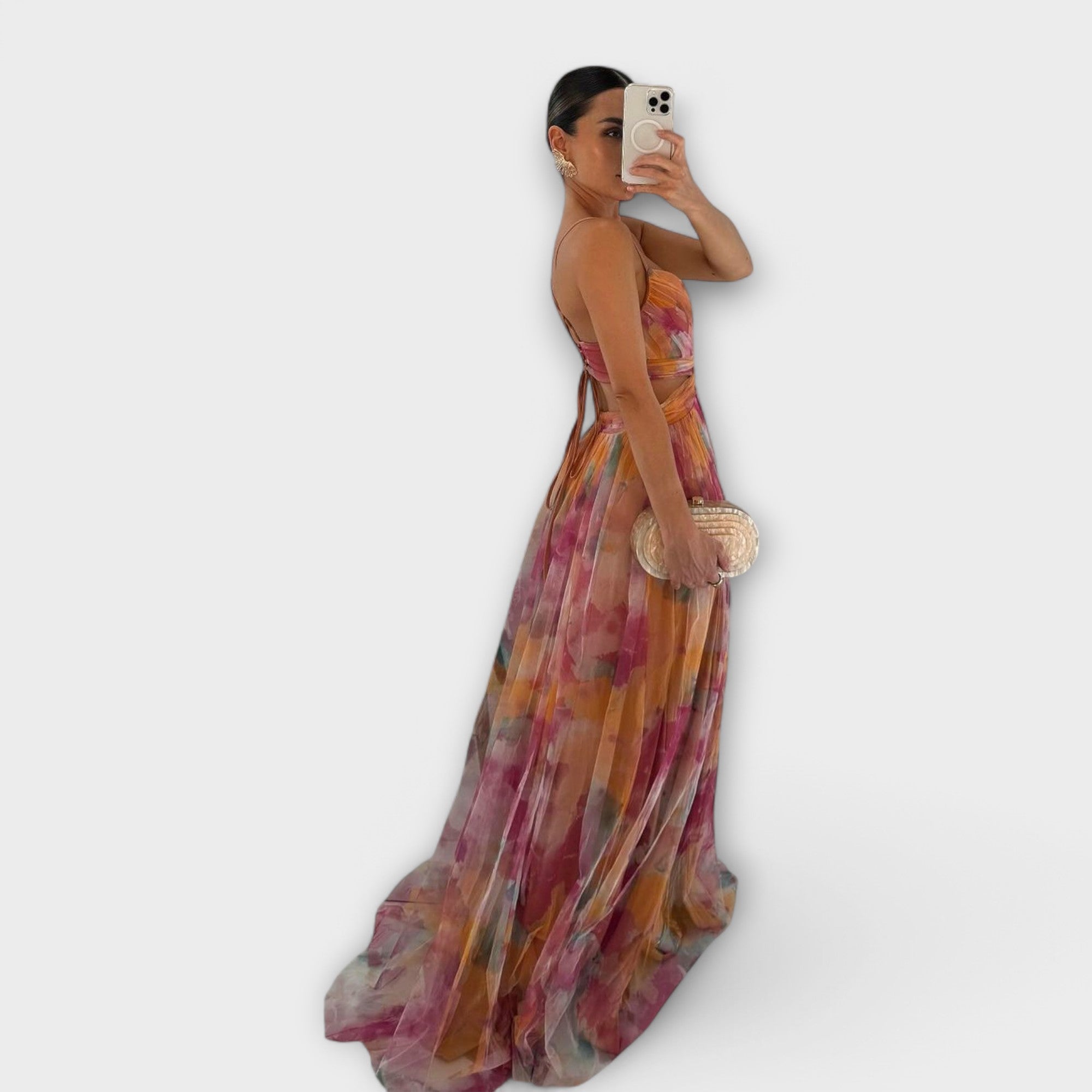 Průhledné Maxi Šaty Elegantní Látka Exkluzivní Model